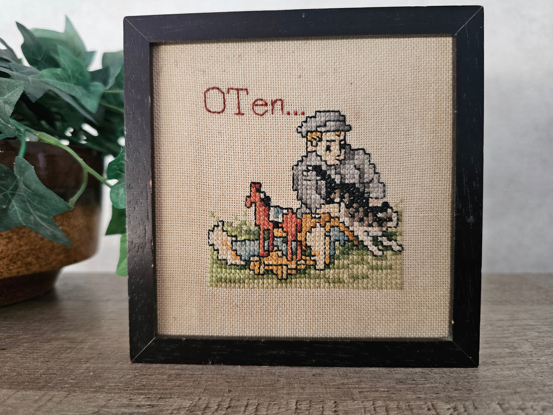 Ot en Sien ingelijst borduurwerk