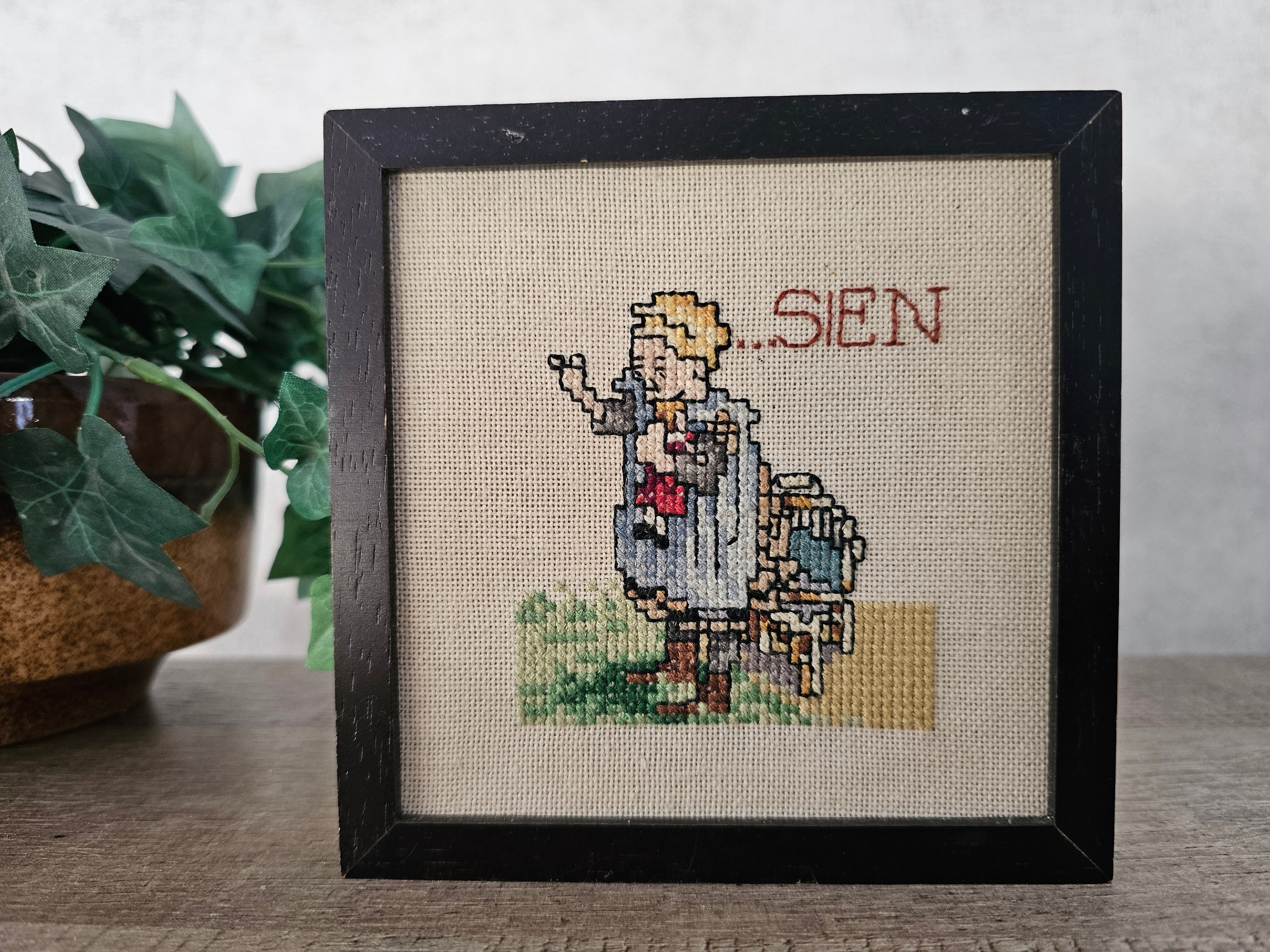 Ot en Sien ingelijst borduurwerk