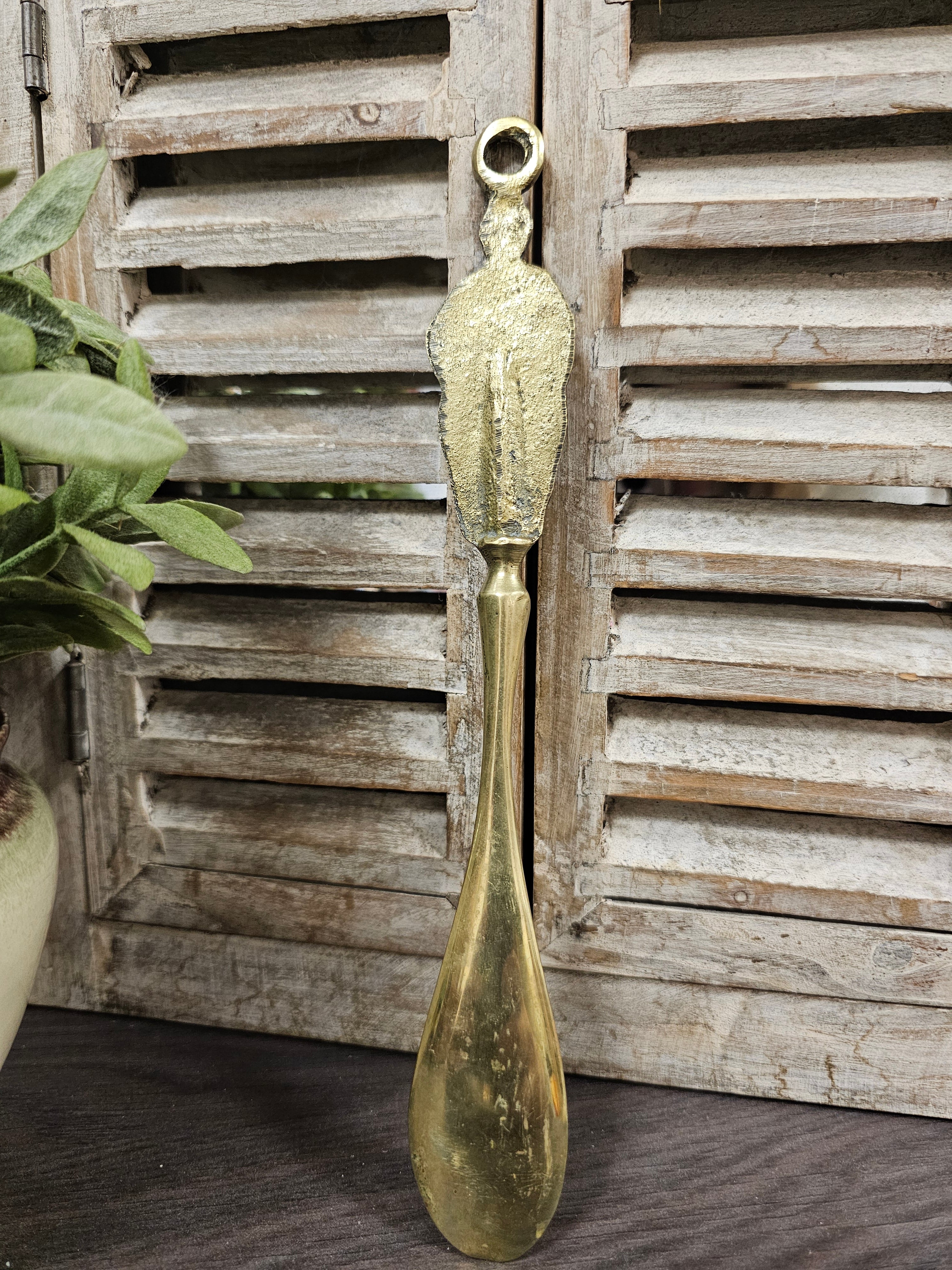 Messing schoenlepel "man"