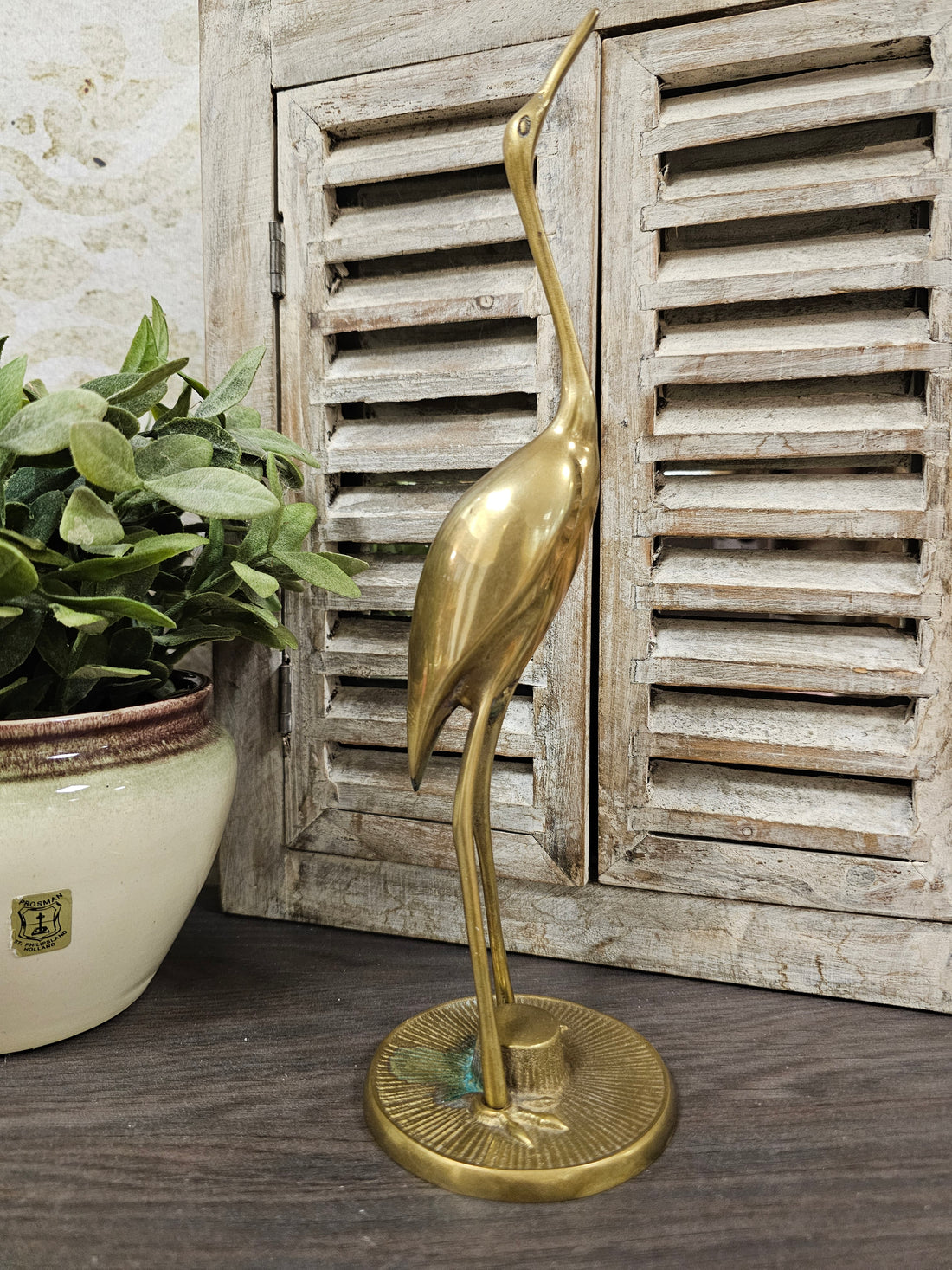 Messing kraanvogel 28 cm