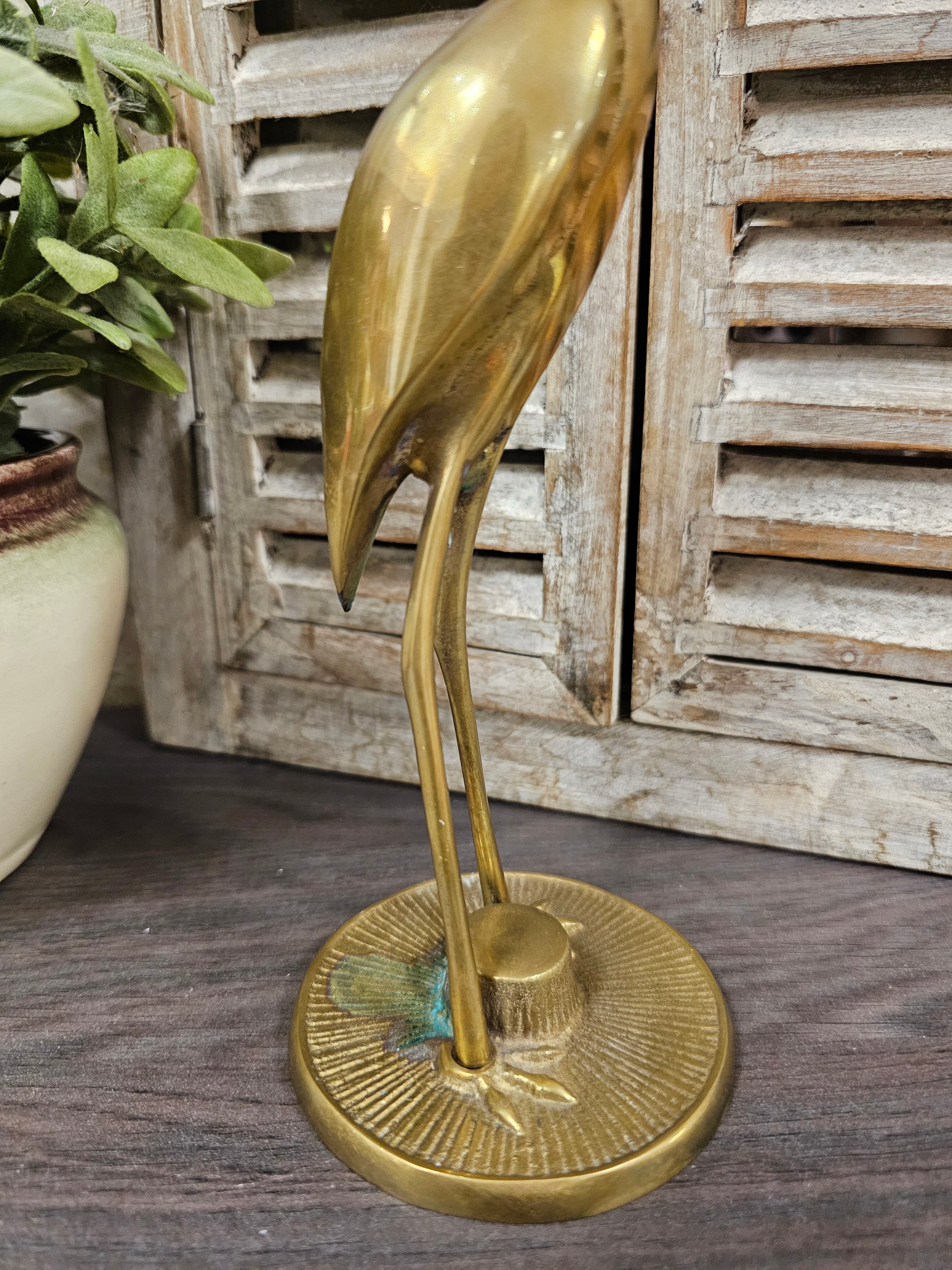 Messing kraanvogel 28 cm