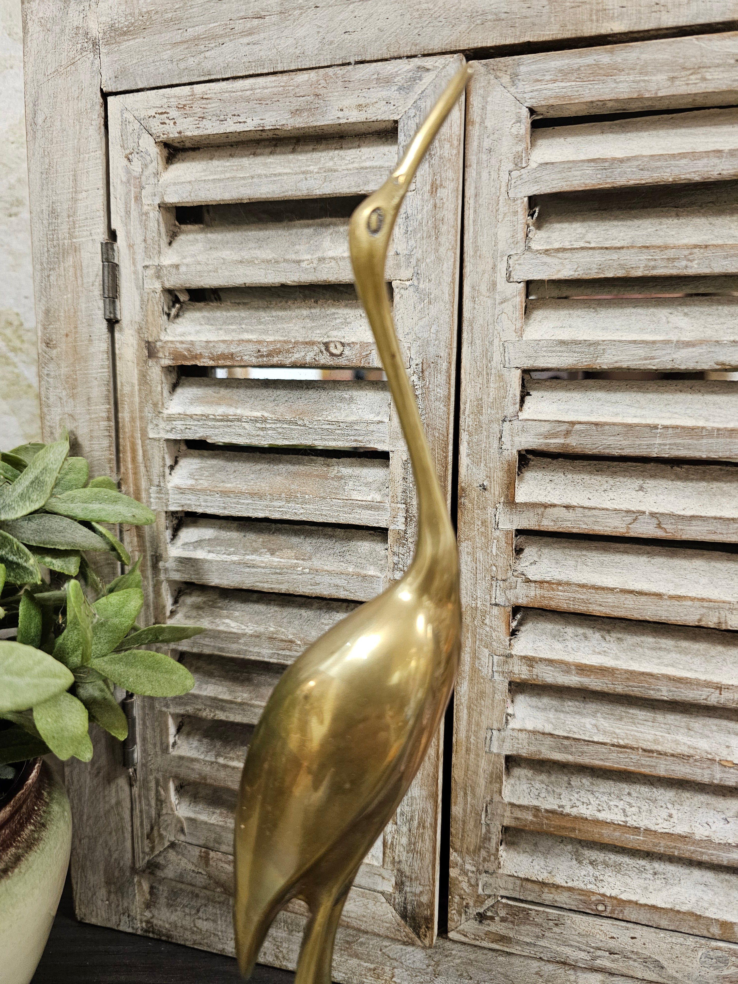 Messing kraanvogel 28 cm