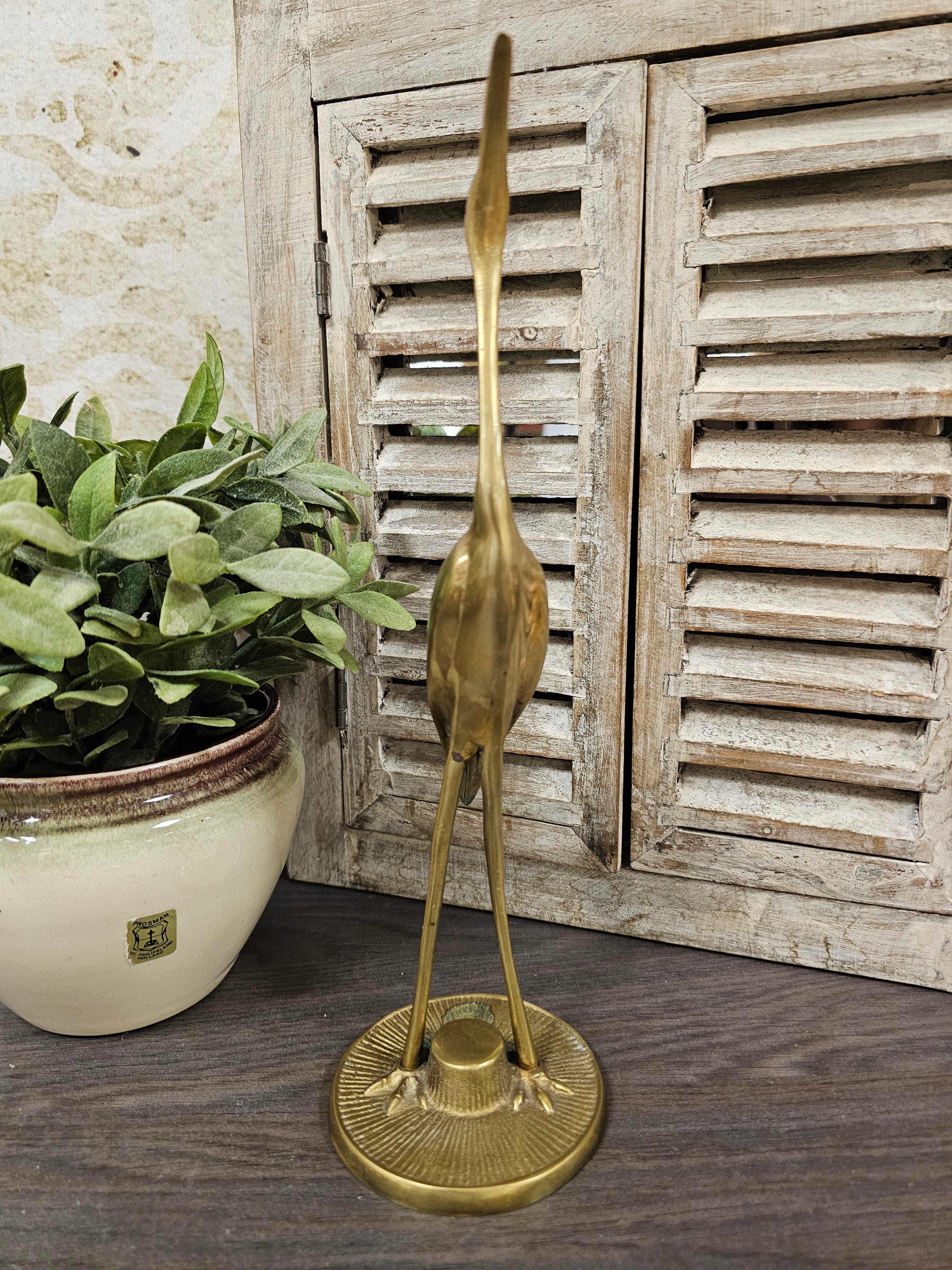 Messing kraanvogel 28 cm