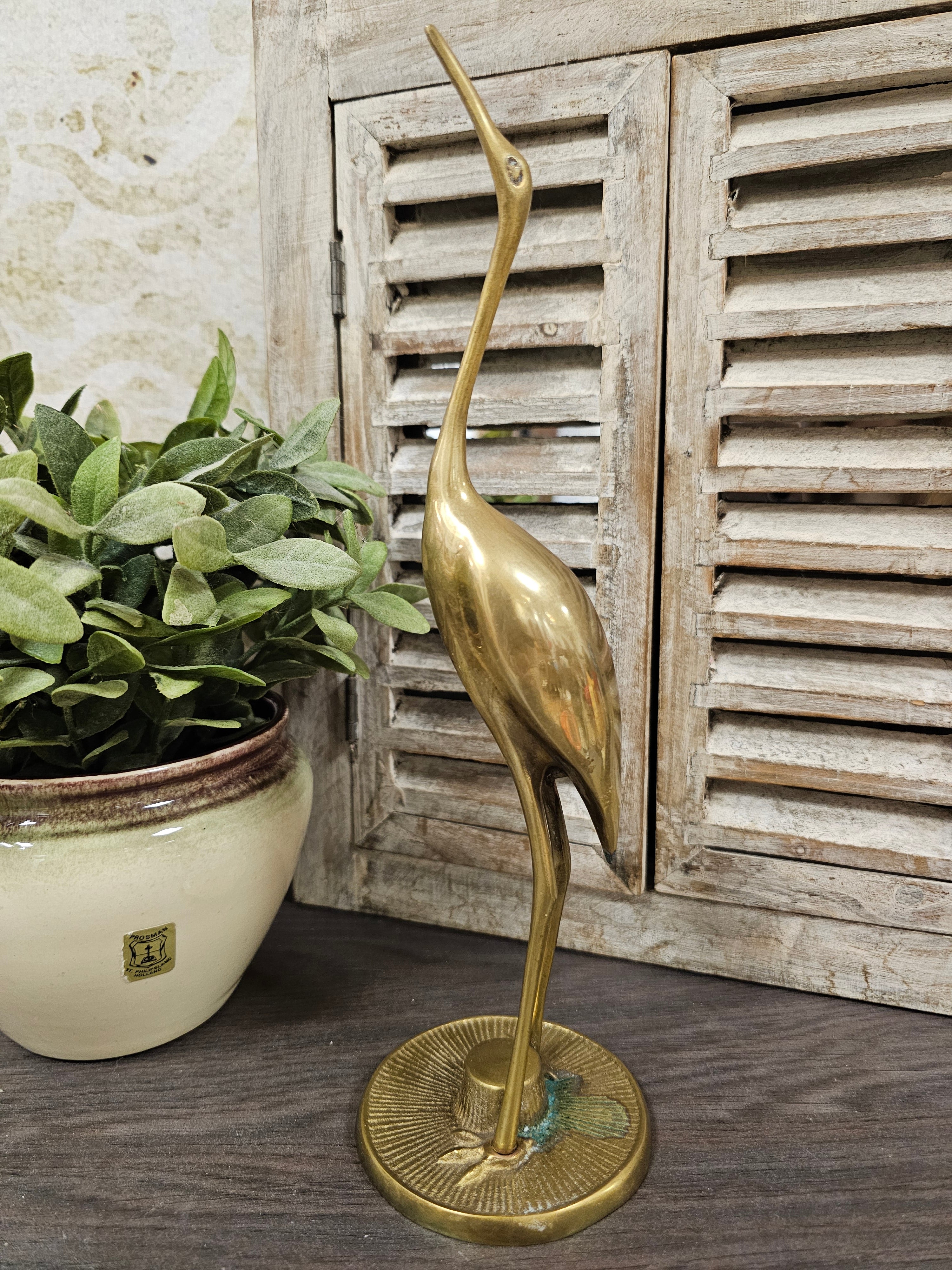 Messing kraanvogel 28 cm