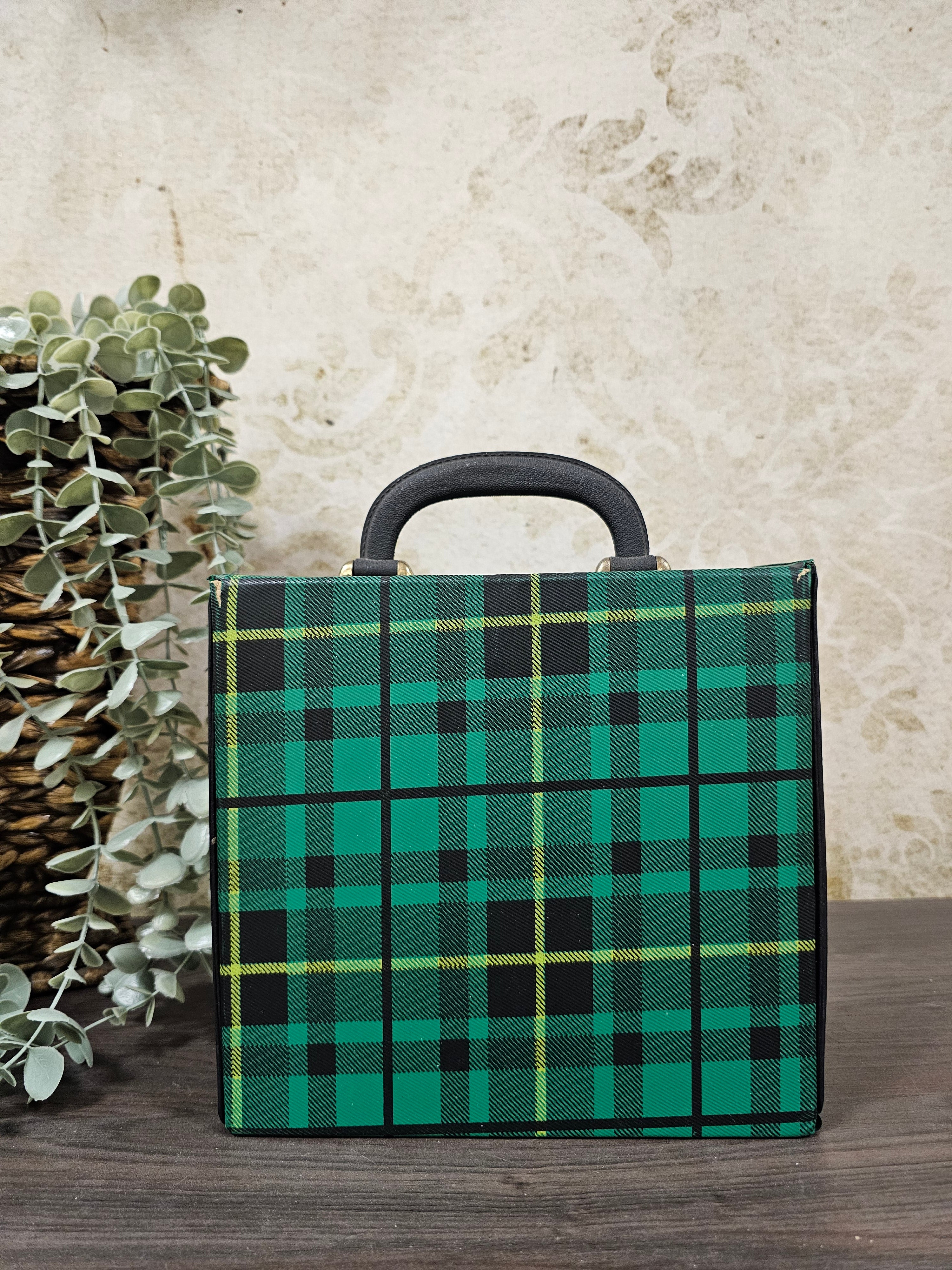 Koffertje singels groen geruit