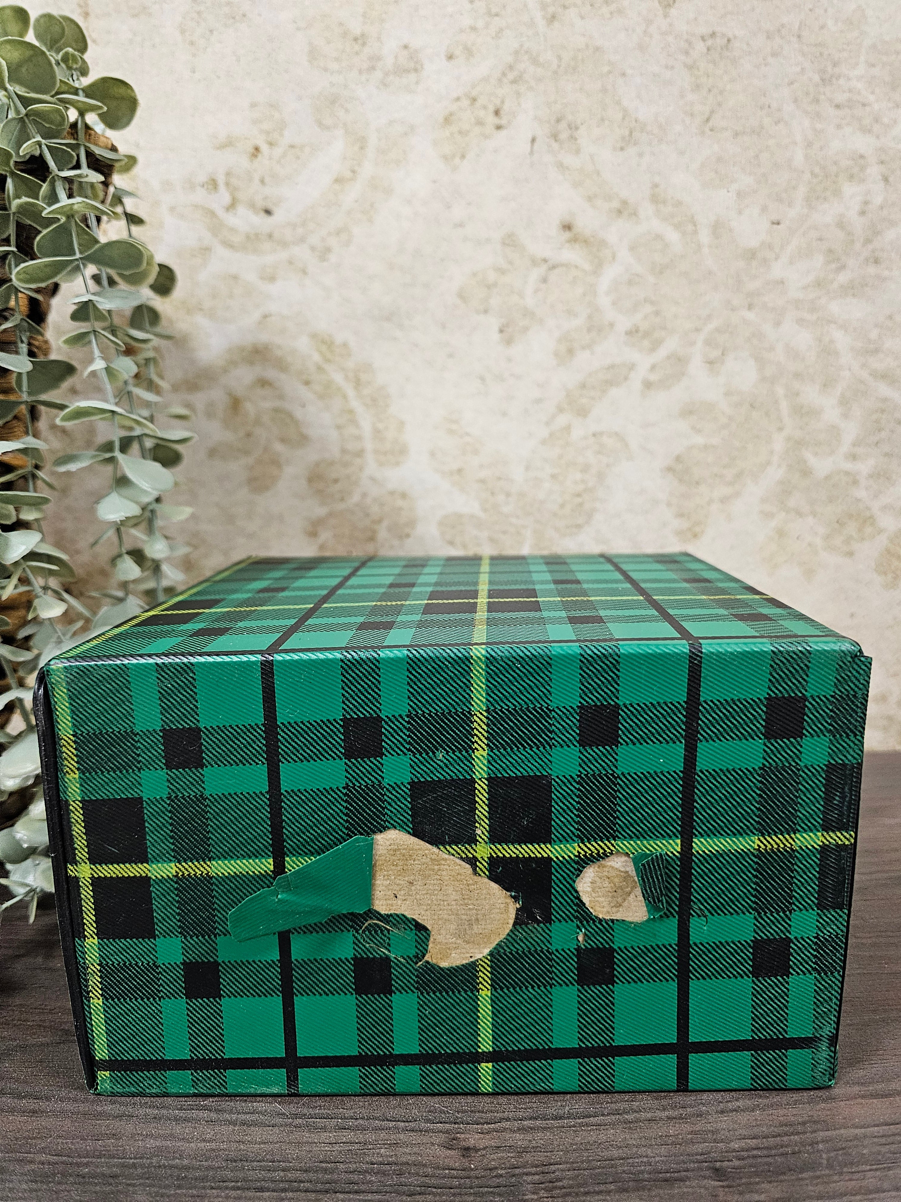 Koffertje singels groen geruit