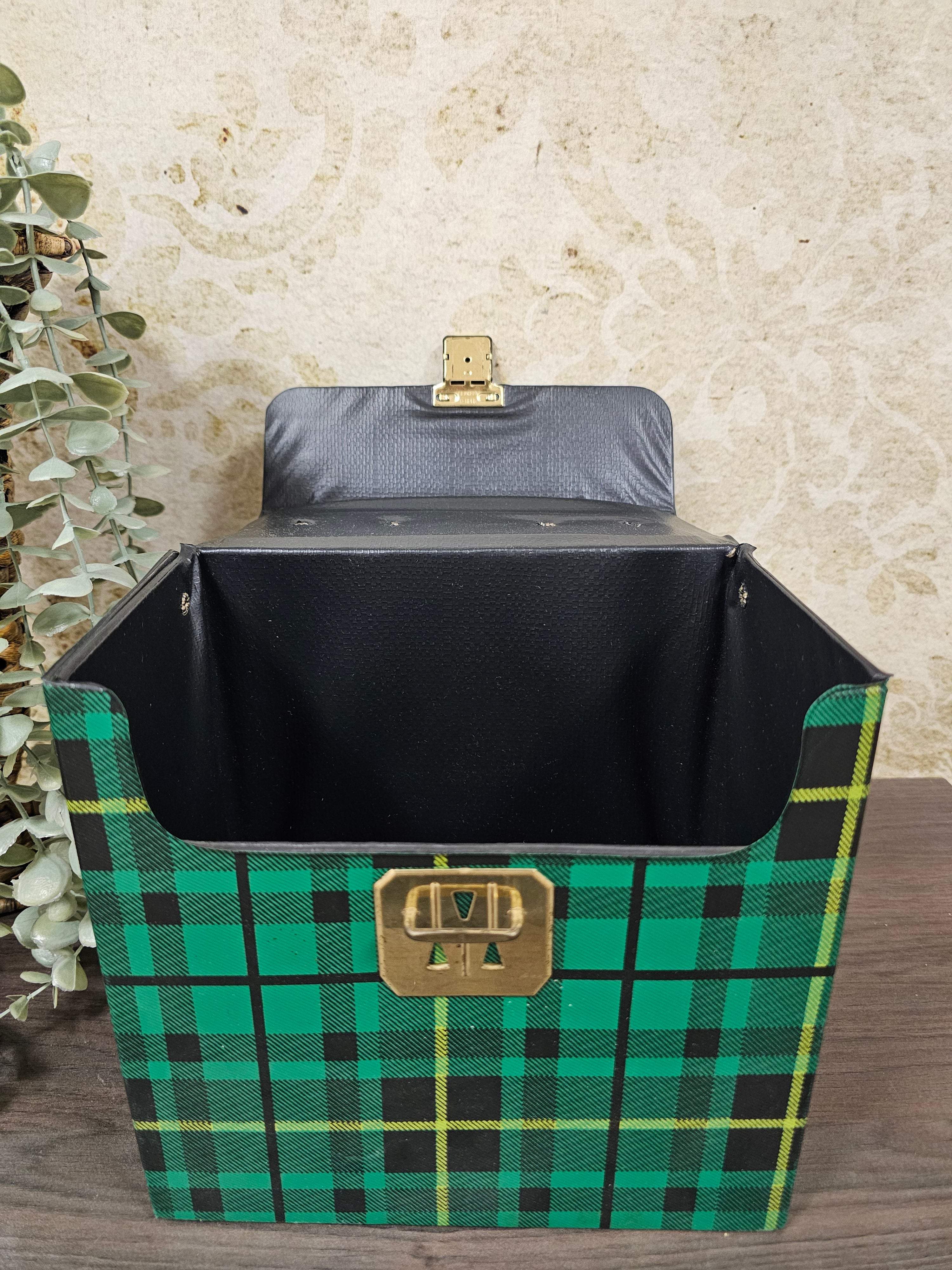 Koffertje singels groen geruit