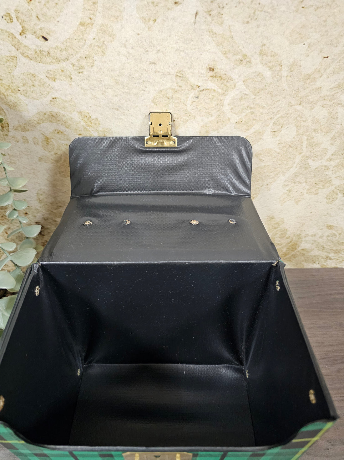 Koffertje singels groen geruit