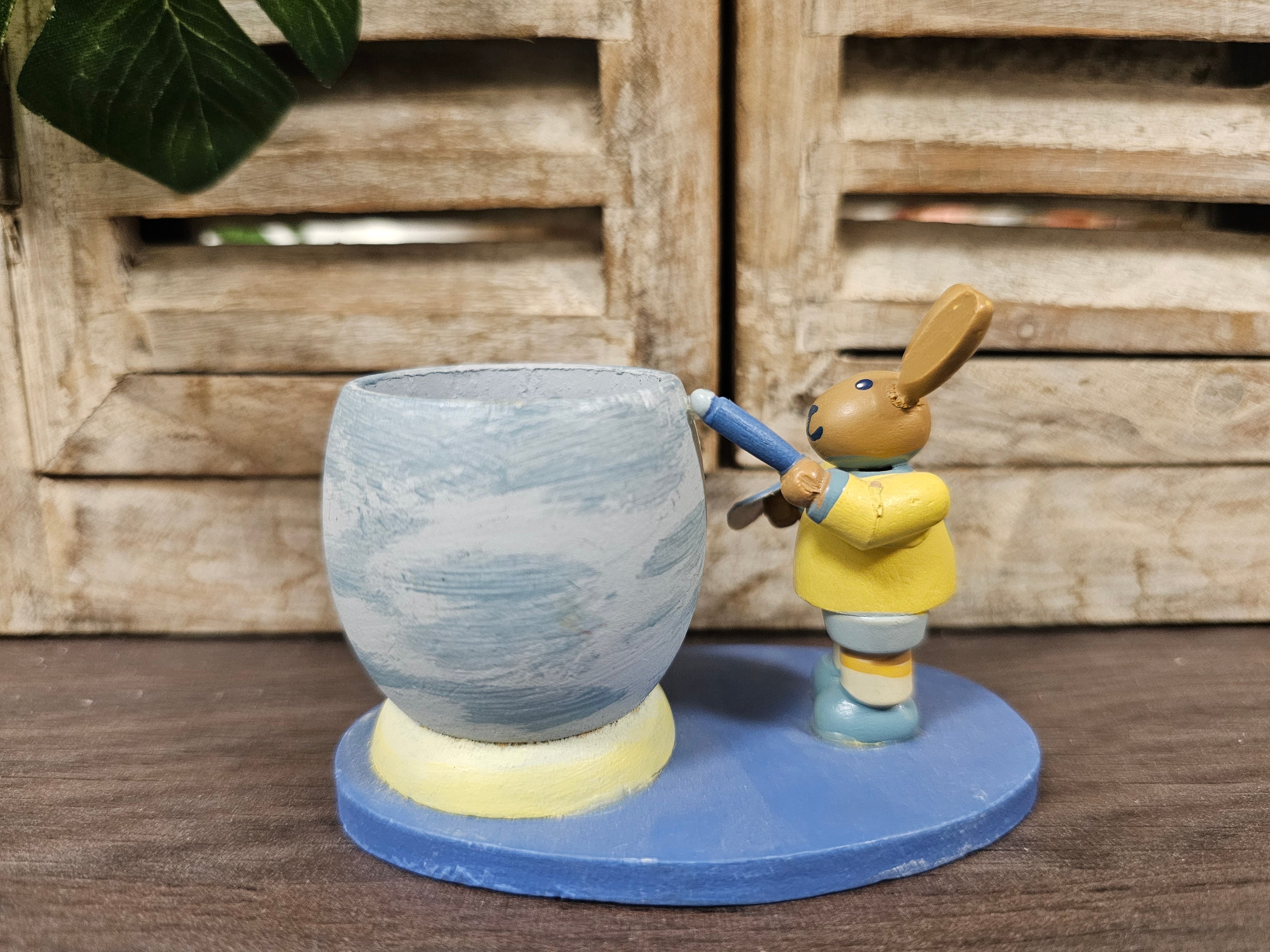 Houten eierdop paashaas