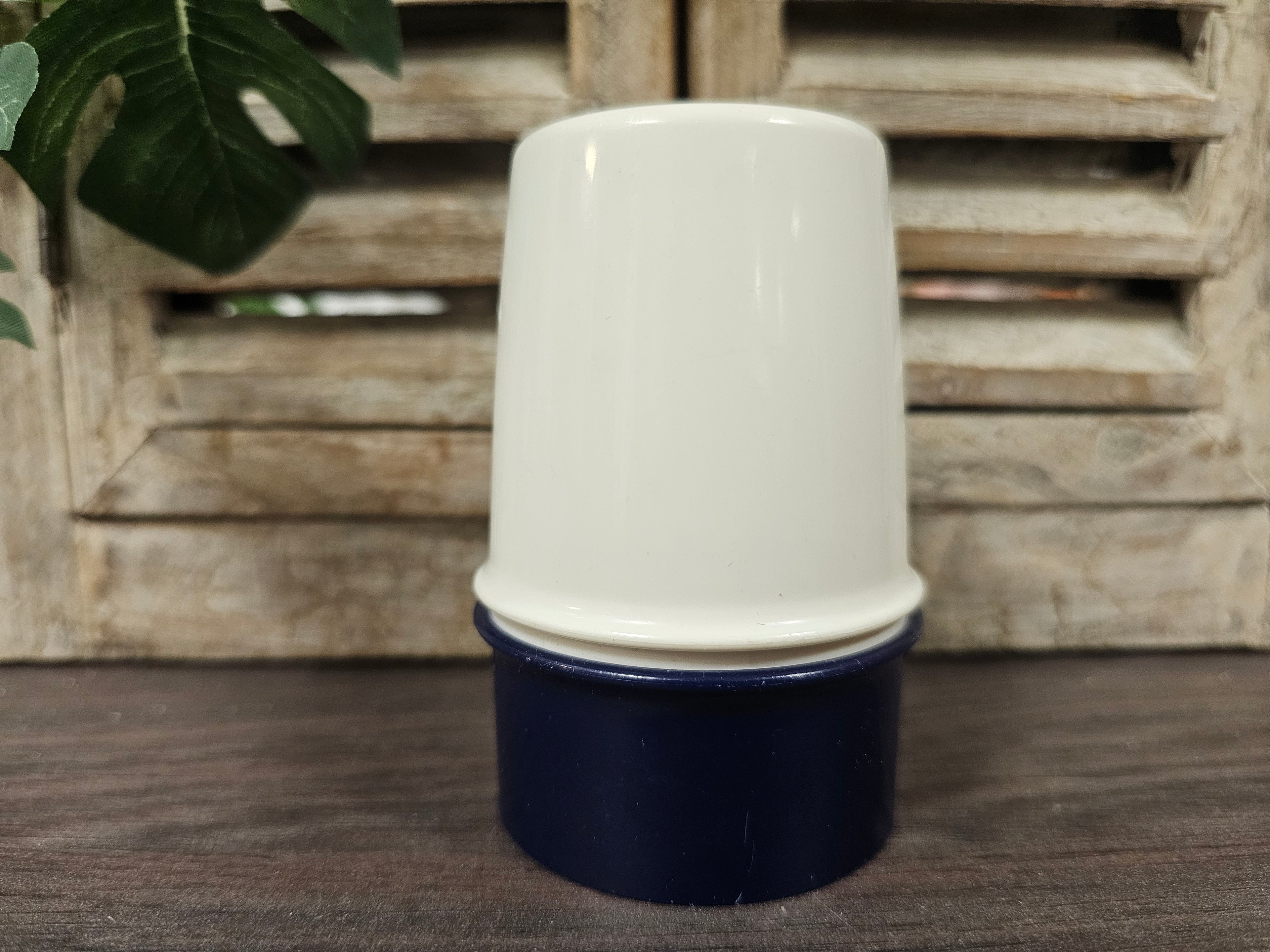 Tupperware eierdopjes blauw wit