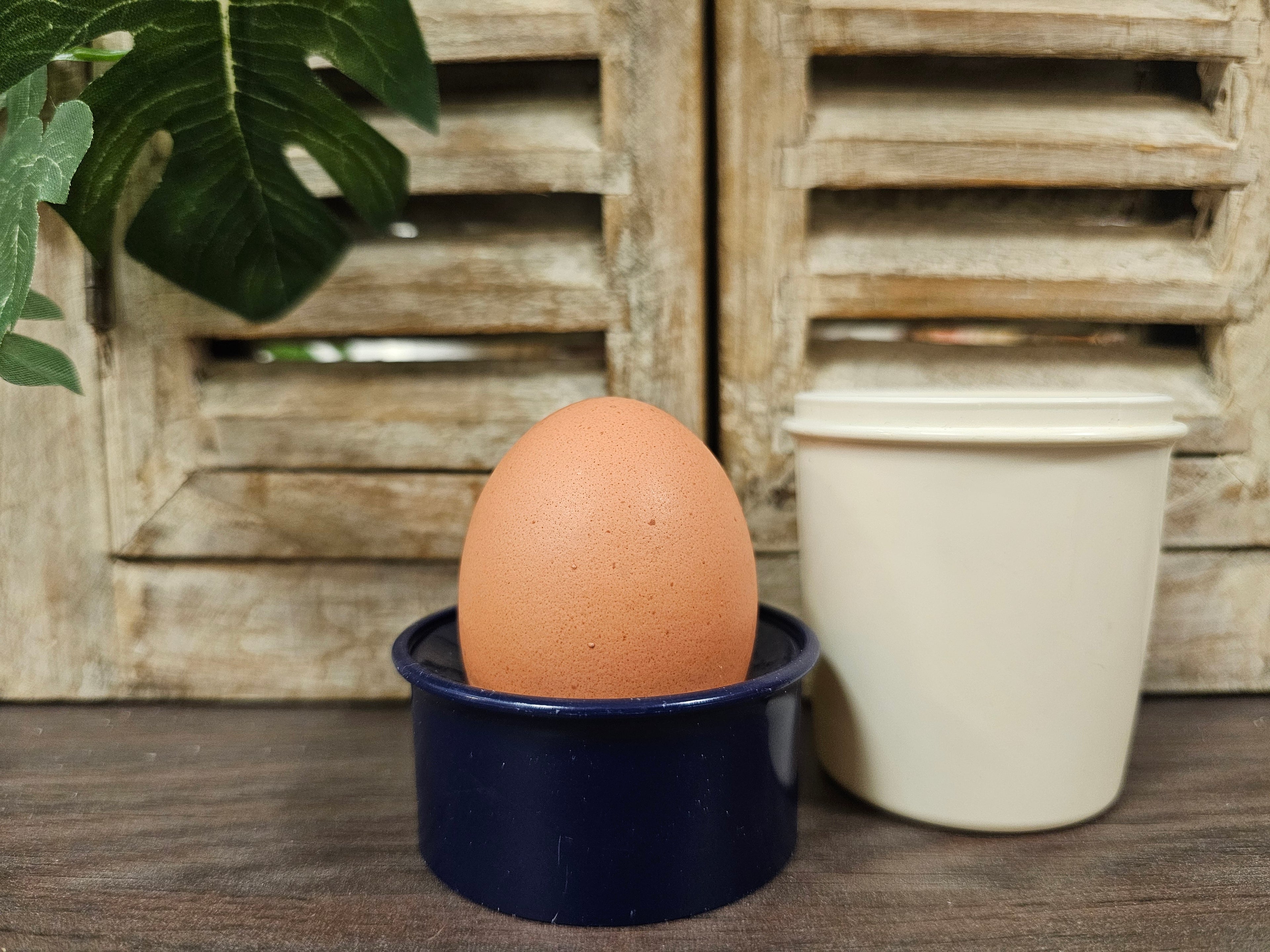 Tupperware eierdopjes blauw wit