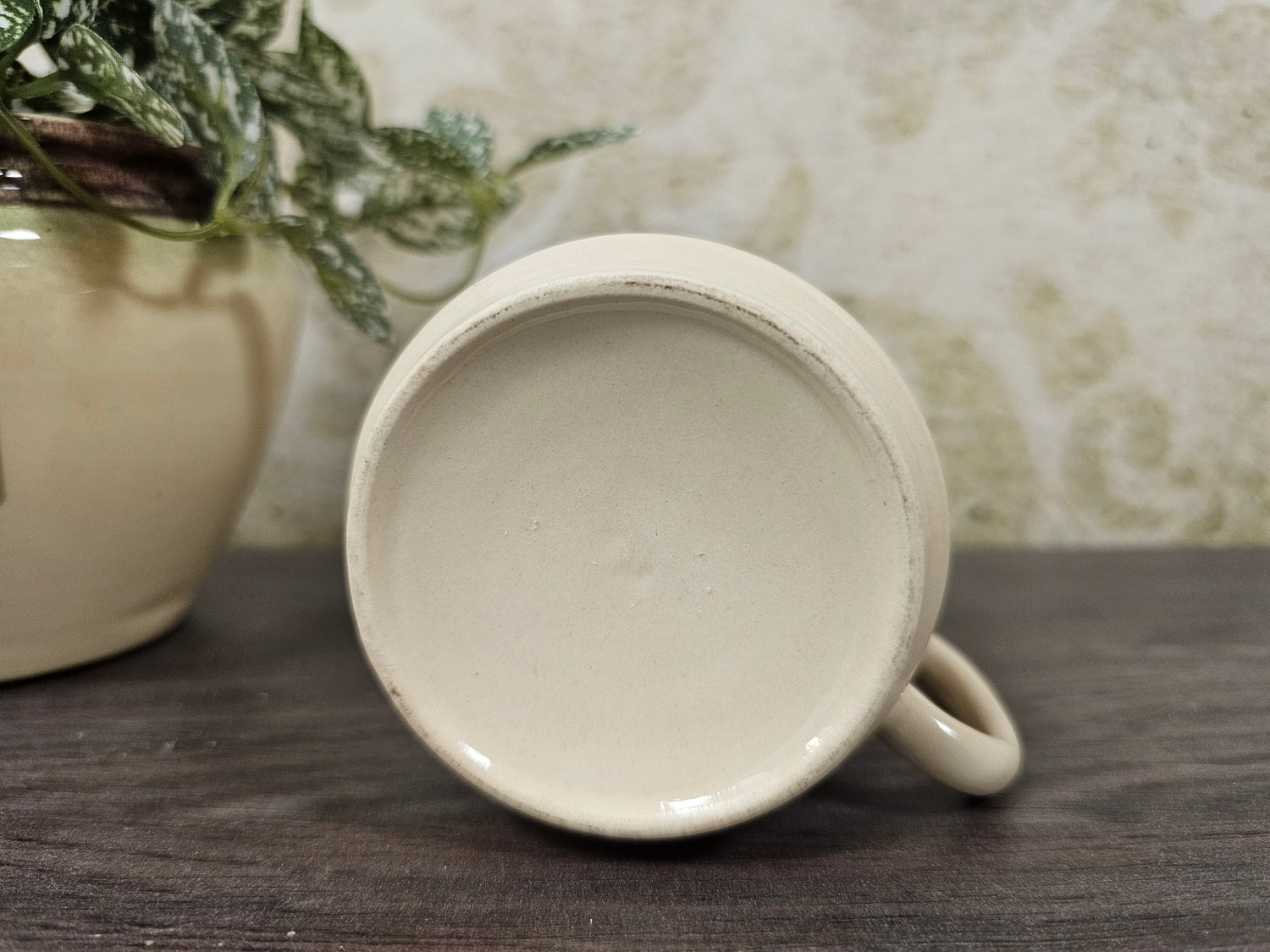 Koffie beker beige bruine bloemen