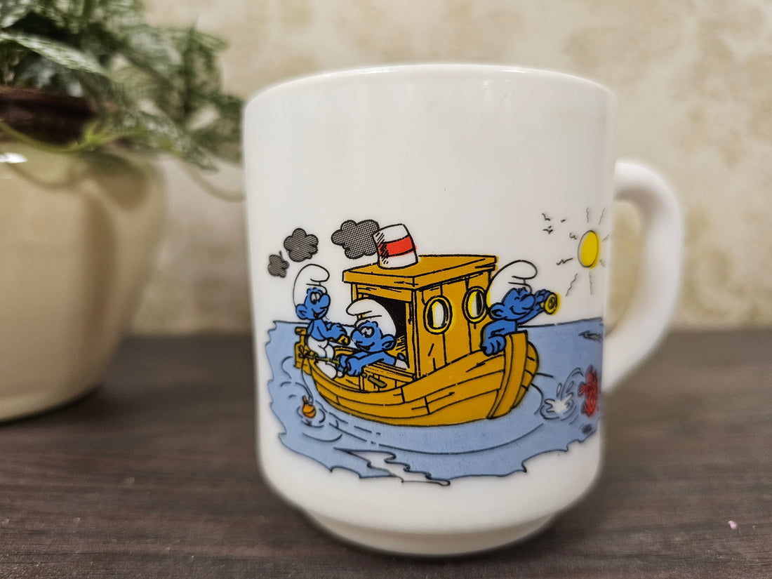 Arcopal Peya smurf beker strand