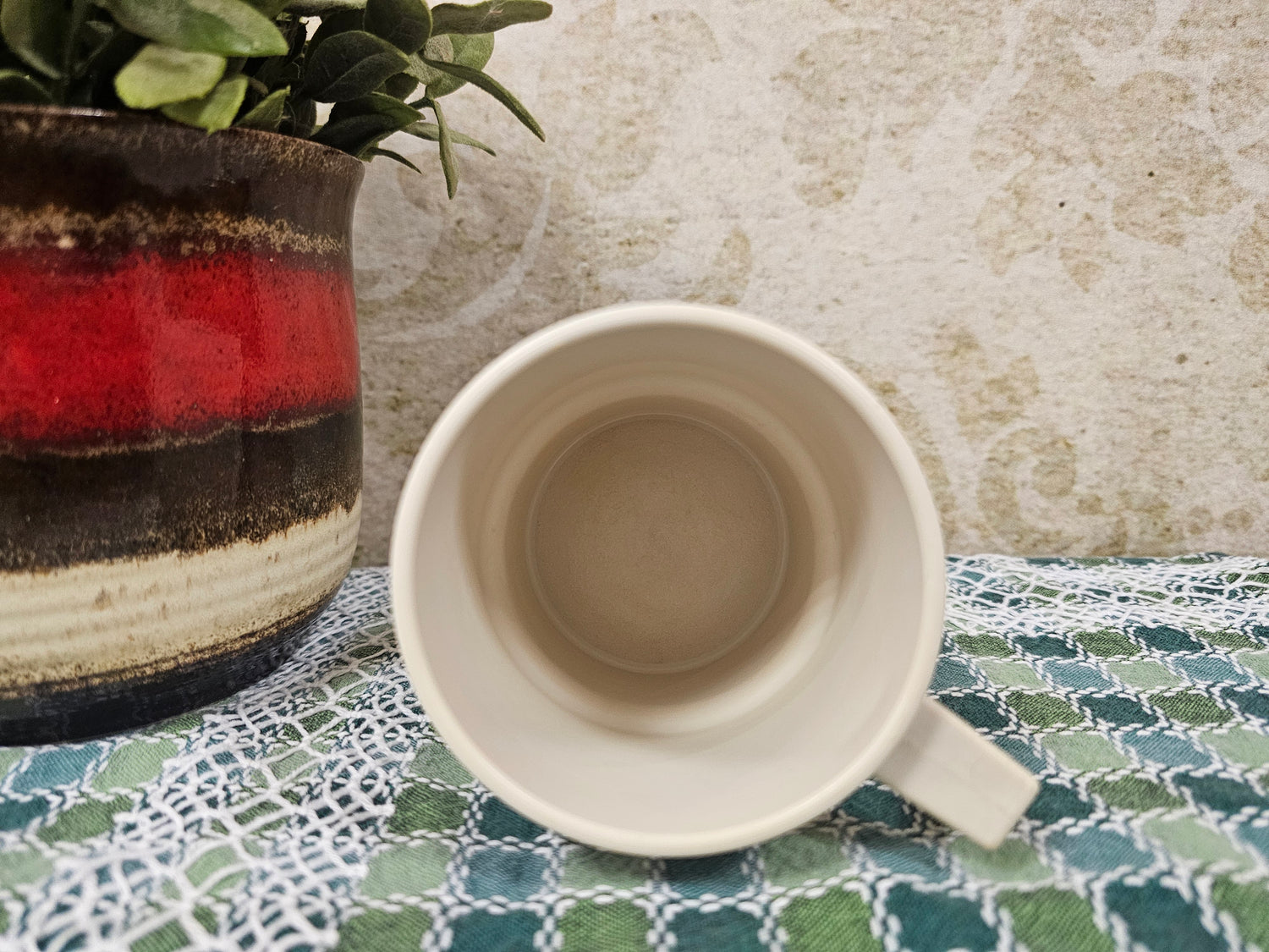 Tupperware koffie beker cremekleur