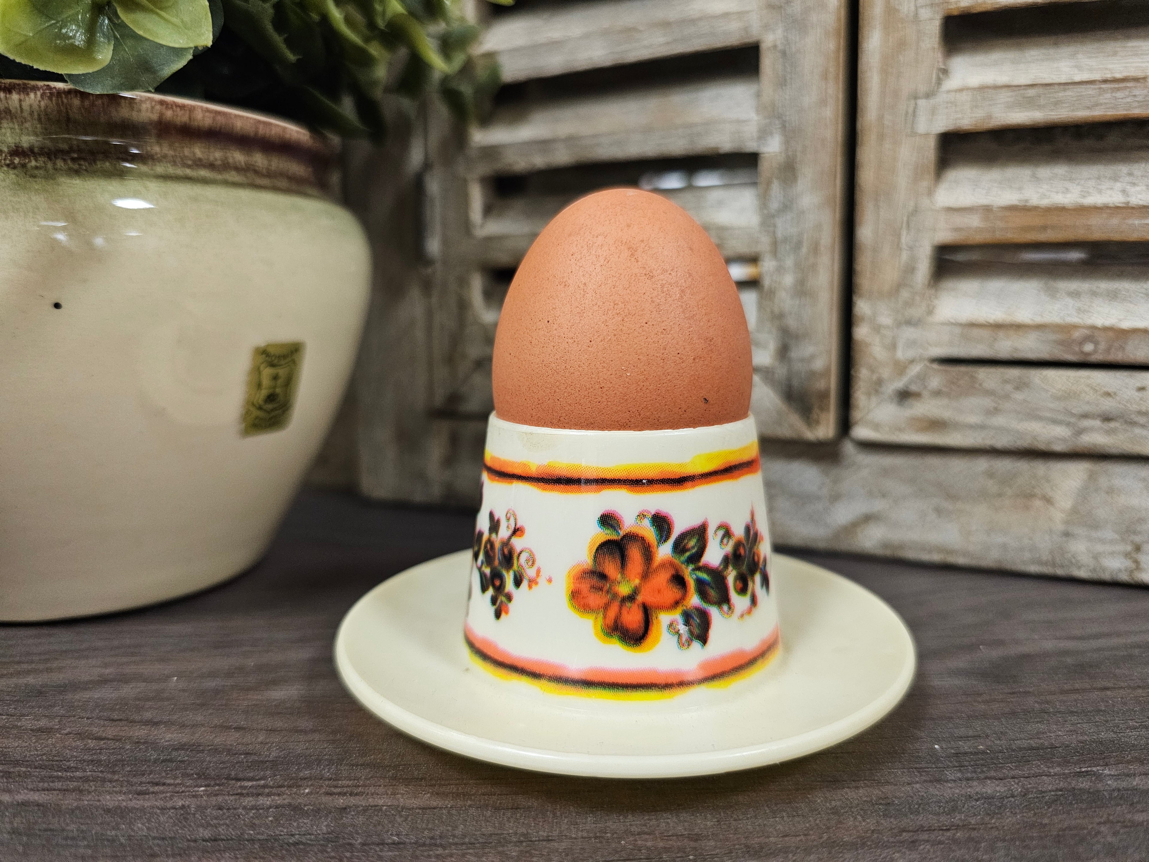 Kunststof eierdop bloemen