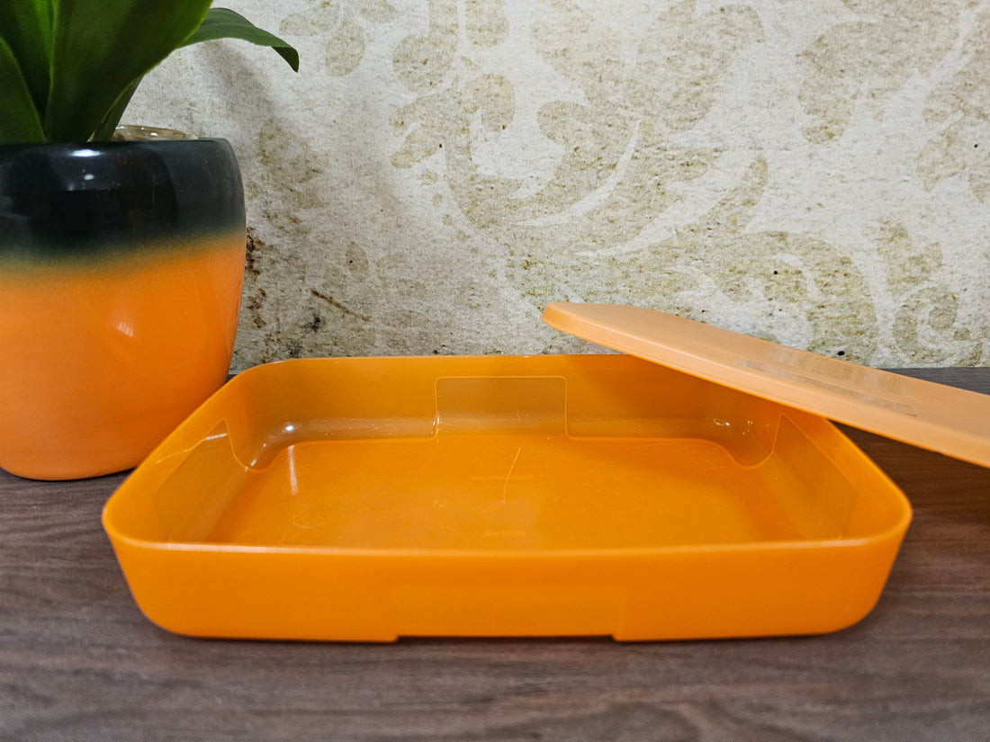 Tupperware oranje trommel
