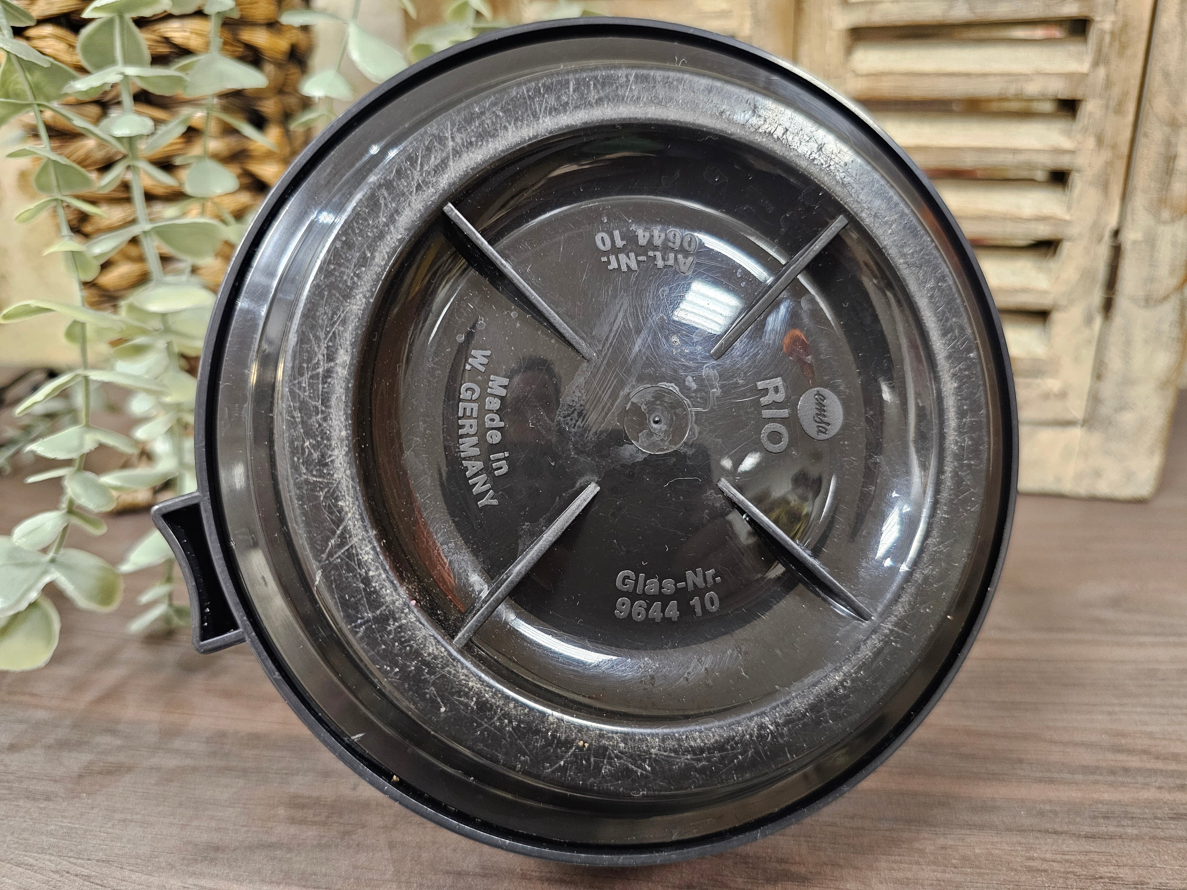 Vintage Emsa Rio Memphis style thermoskan zwart / wit
