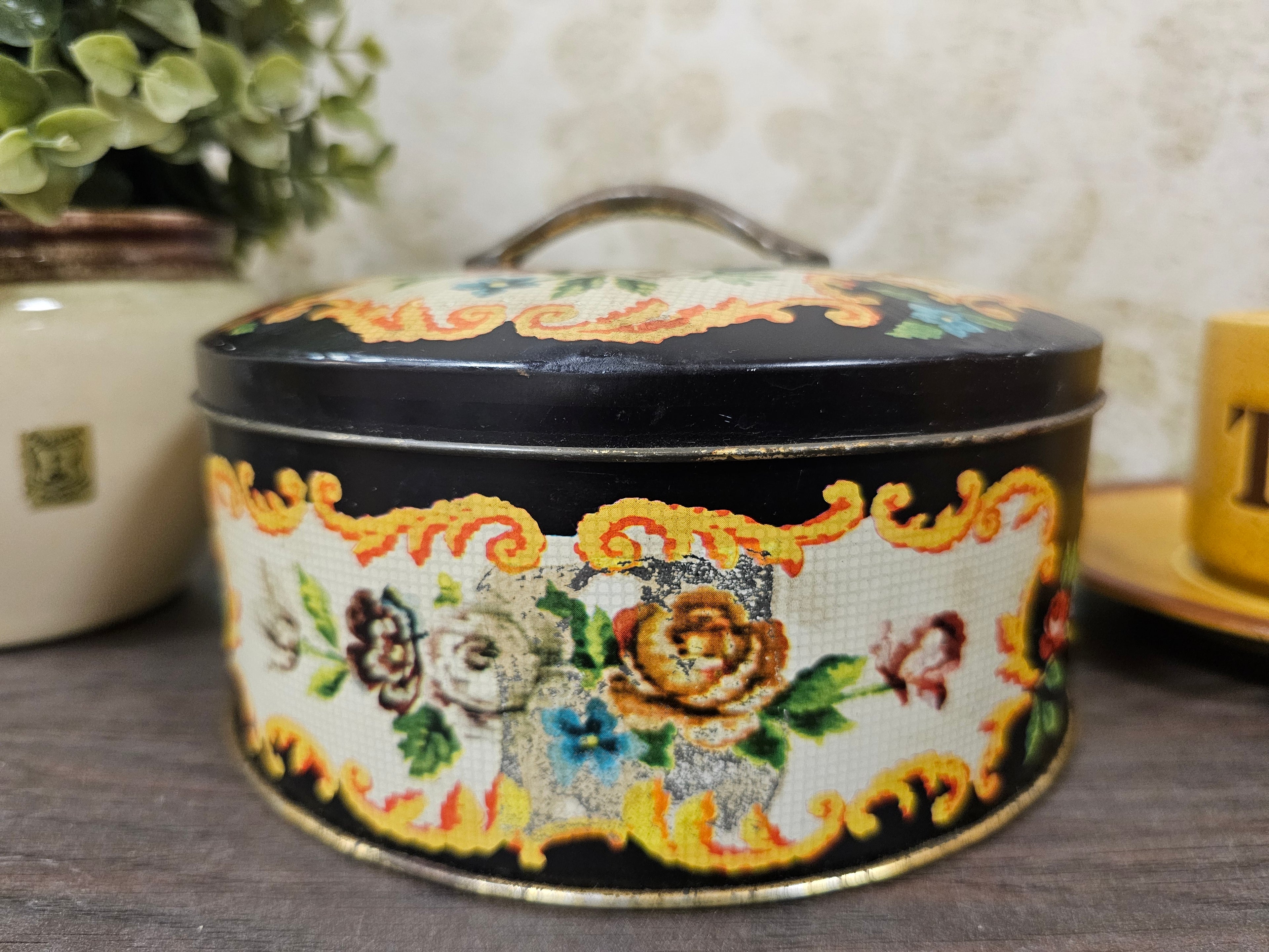 Delacre vintage bloemen blik