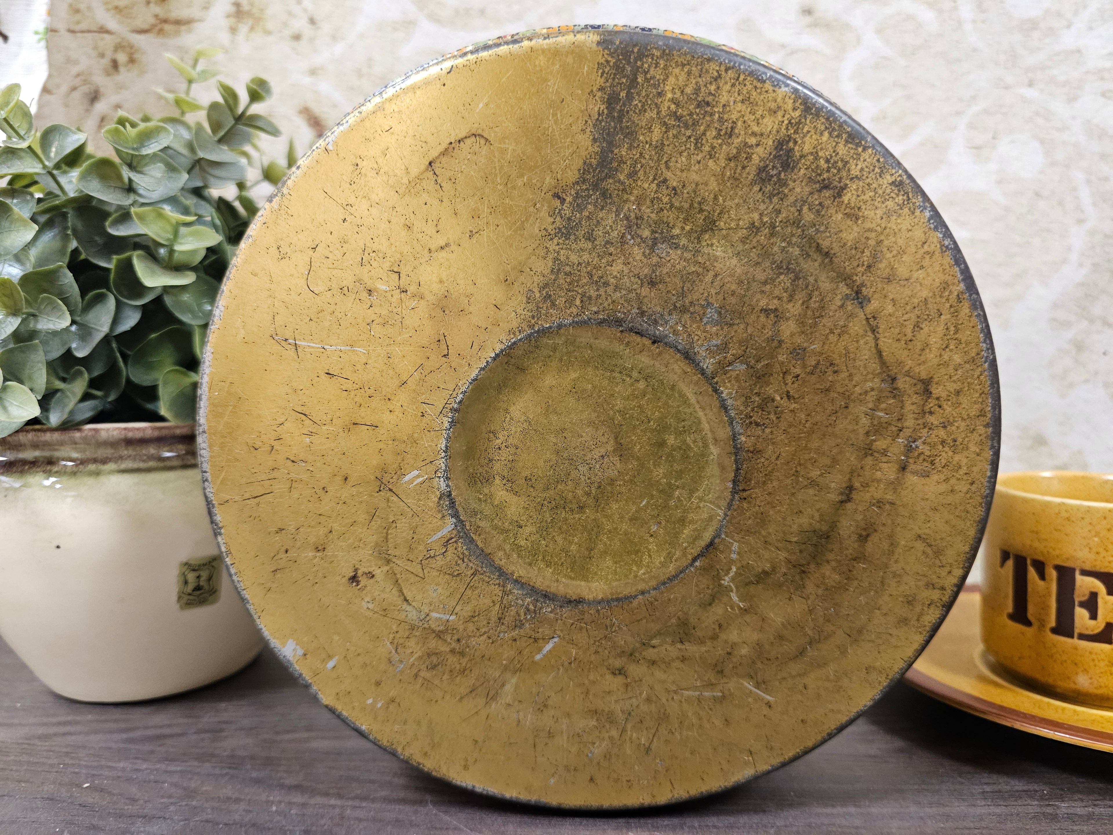 Mozaik kraaltjes koekblik oranje blauw