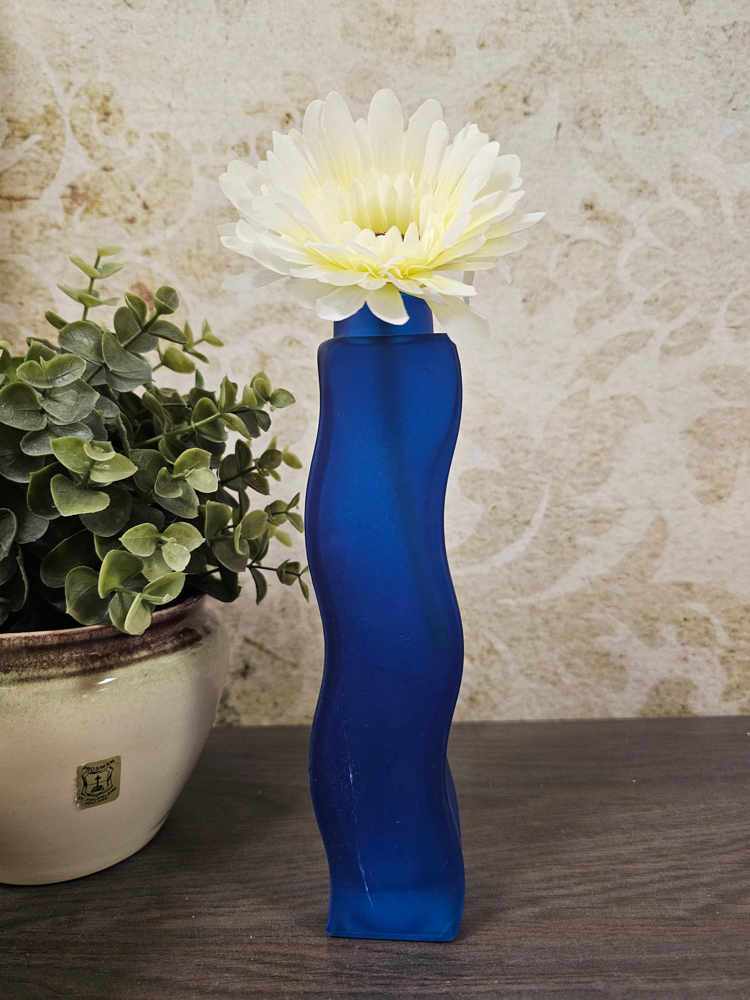 Ikea Skämt golvend vaasje Indigo blauw