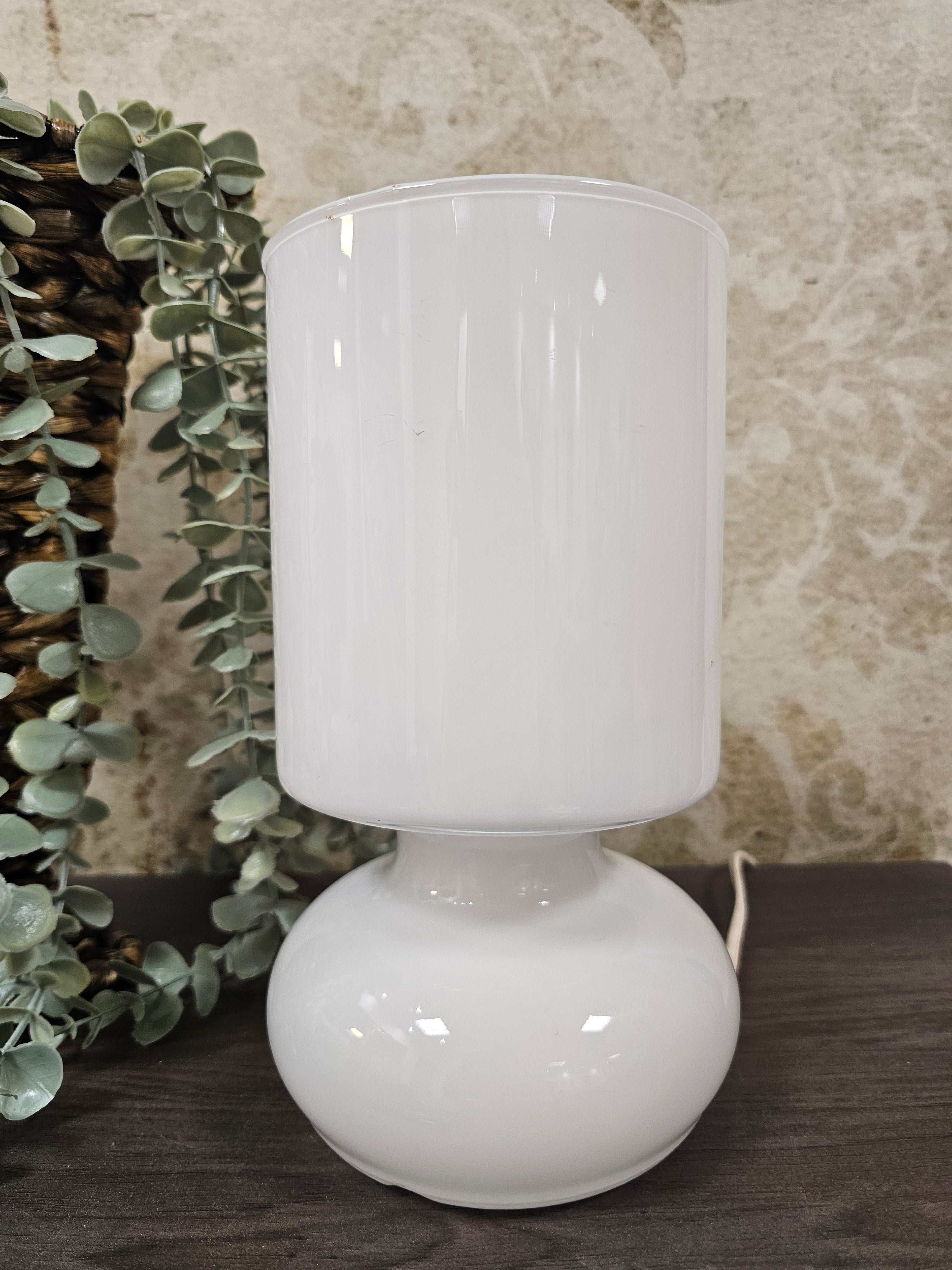 Ikea Lykta glazen mushroom lamp wit