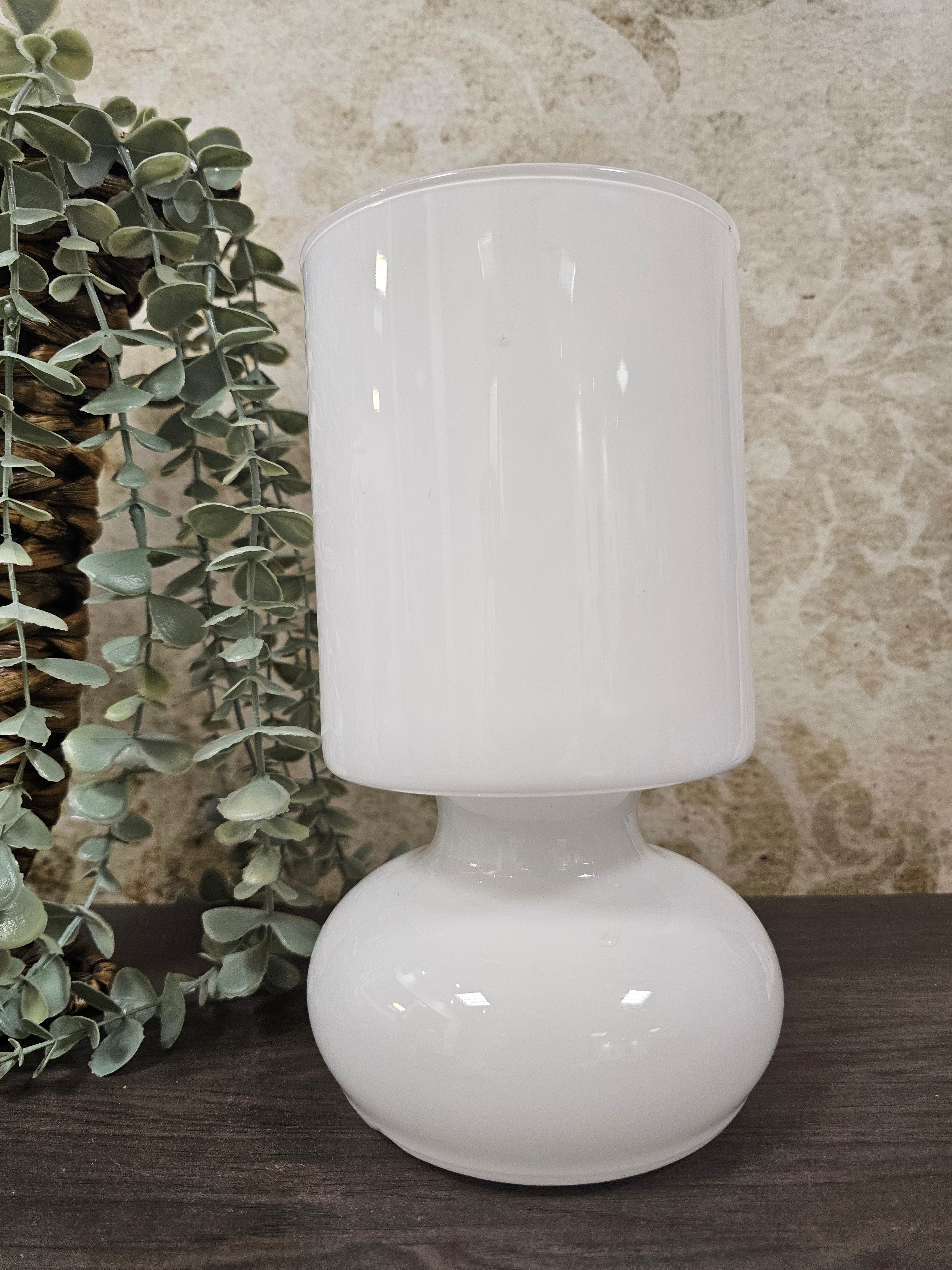 Ikea Lykta glazen mushroom lamp wit
