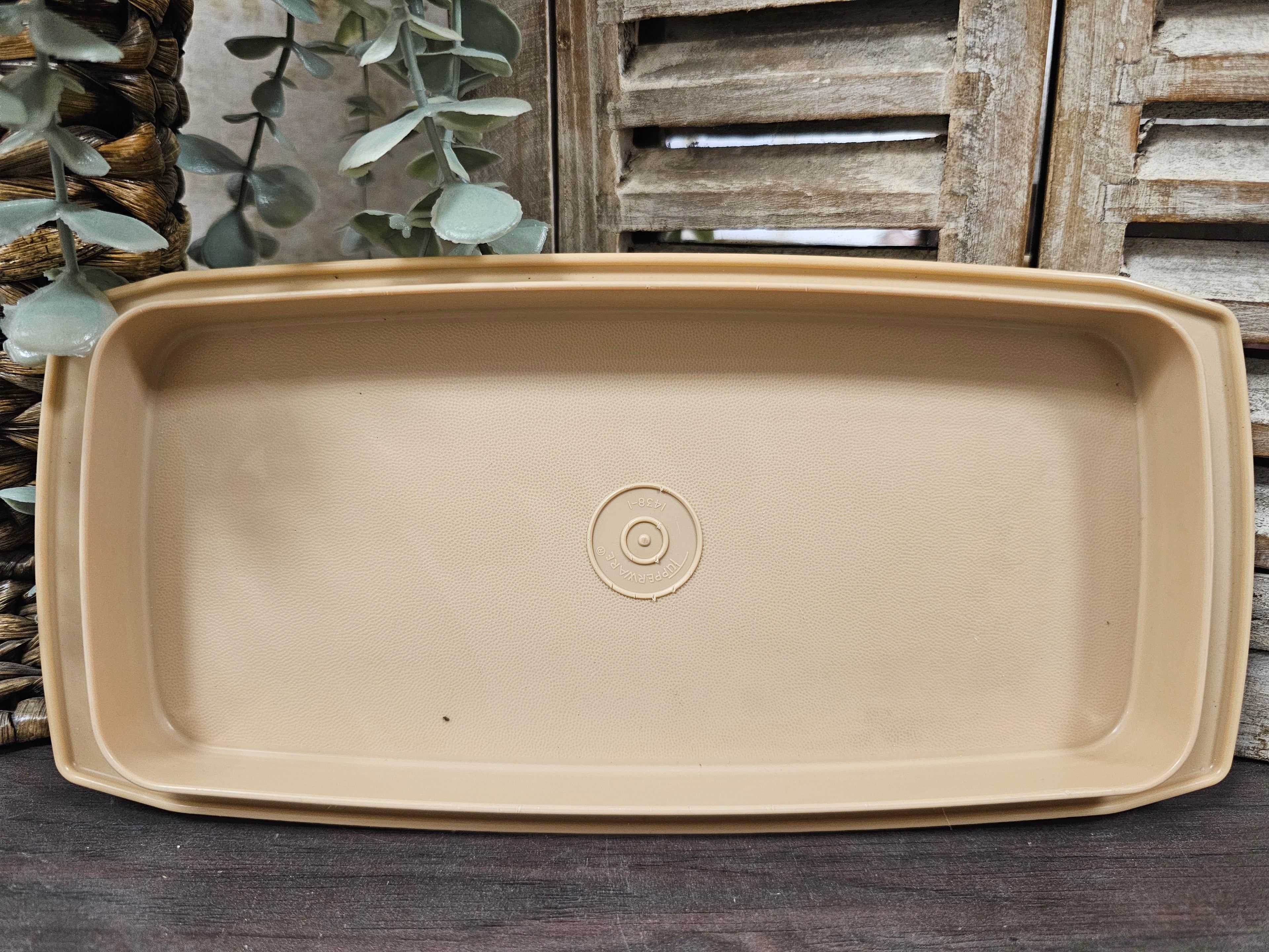 Beige Tupperware cake doos – vintage bewaardoos 26 cm