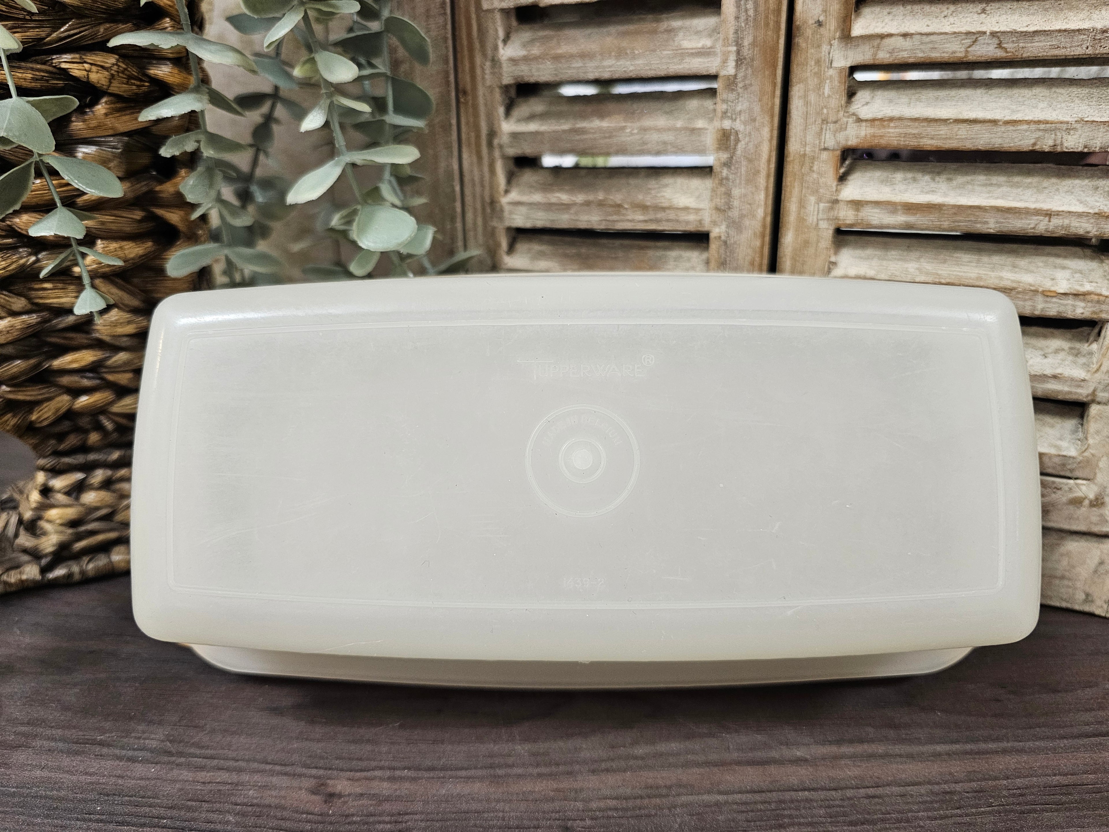 Beige Tupperware cake doos – vintage bewaardoos 26 cm