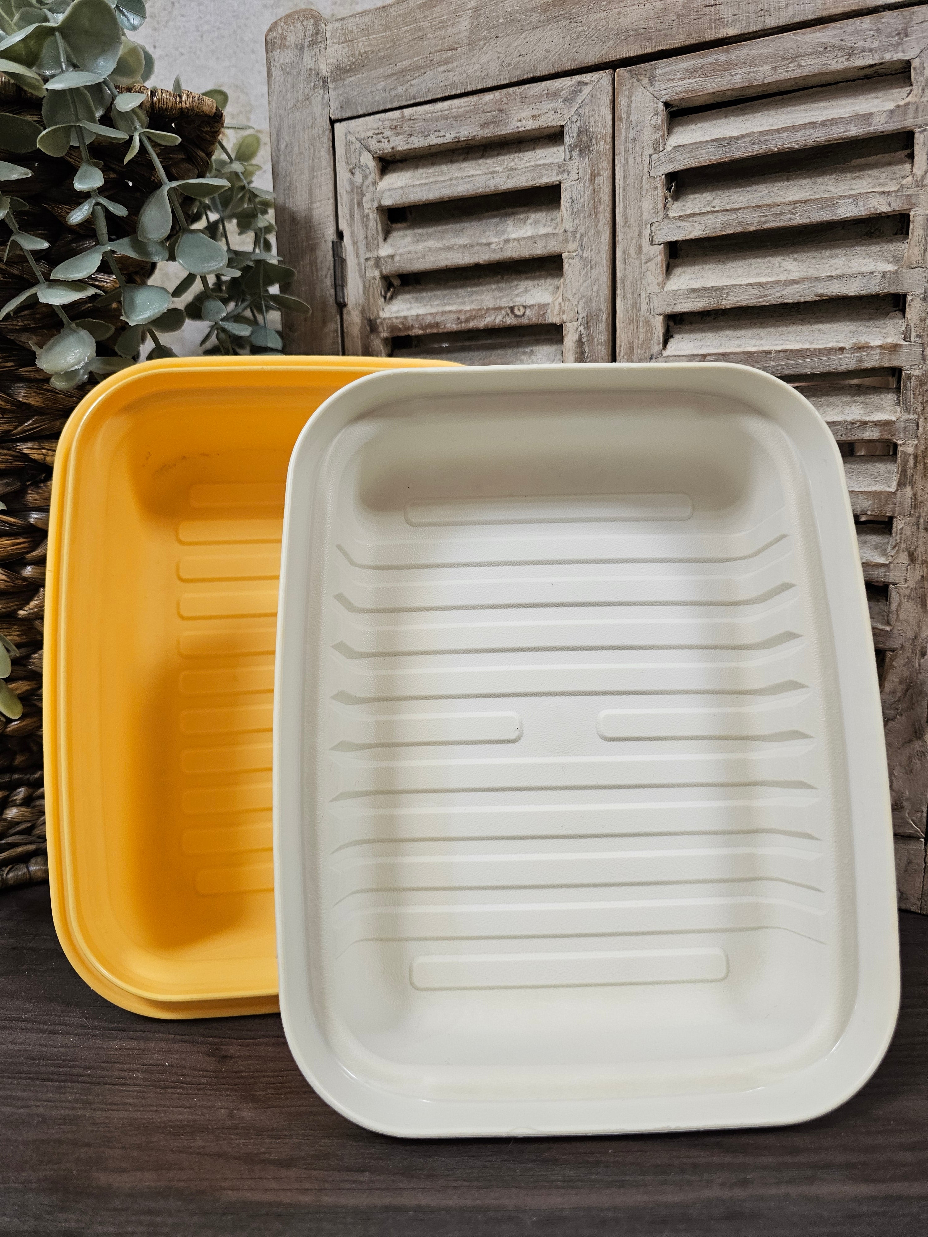 Tupperware kornuit kaasdoos geel