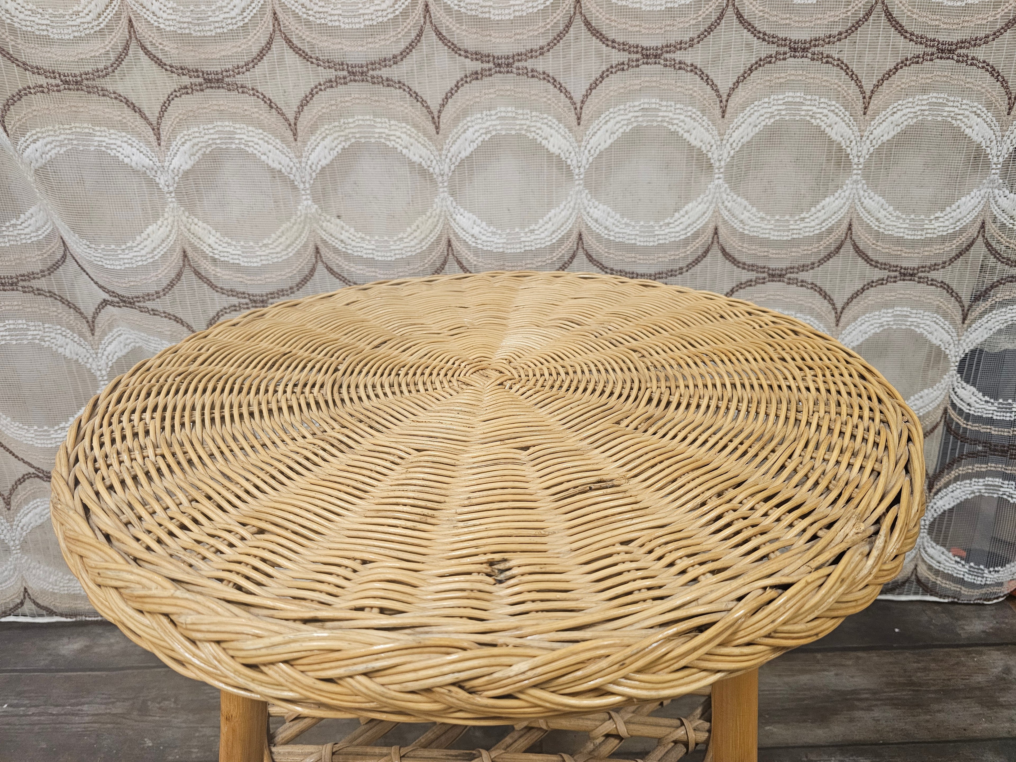 Vintage rotan ronde tafel 56 cm