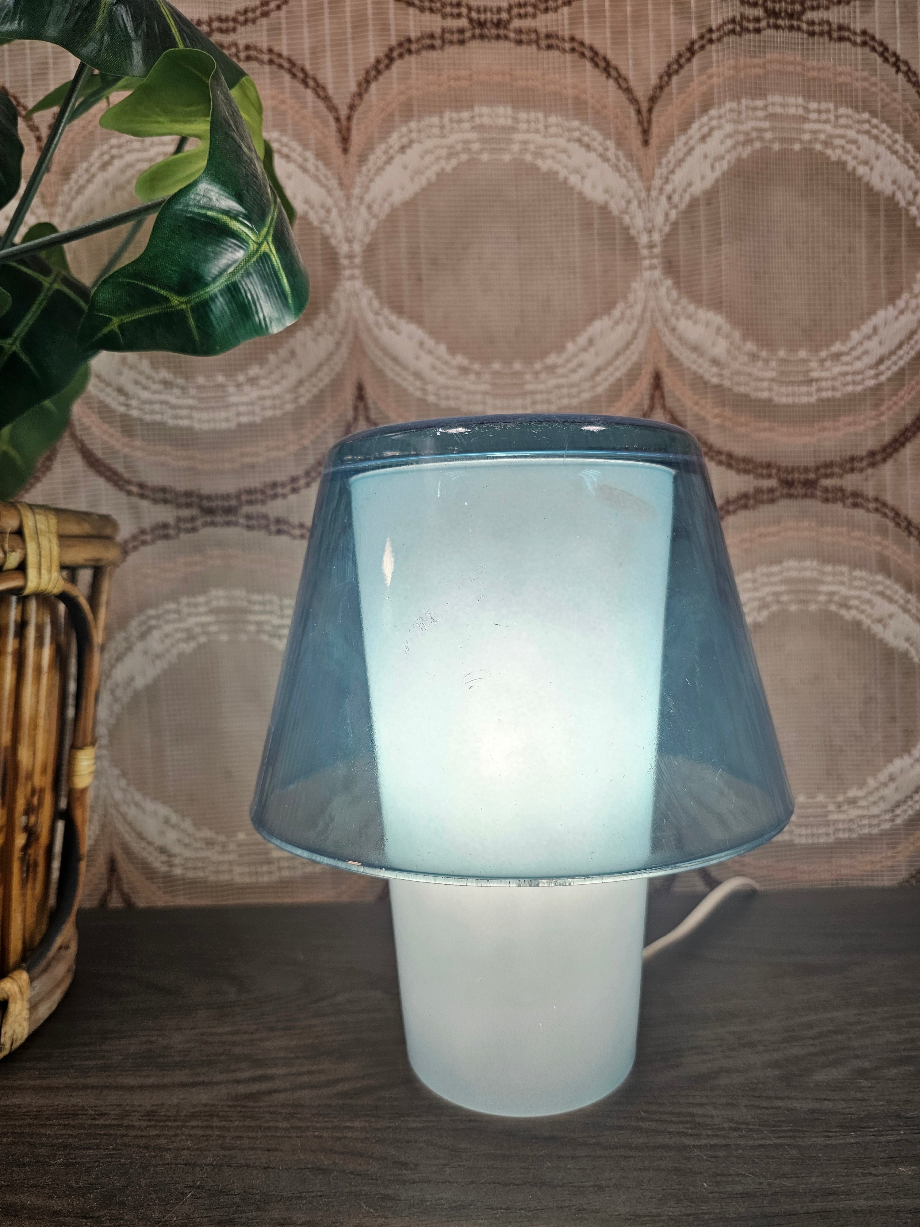 Ikea Gavik glazen blauwe lamp