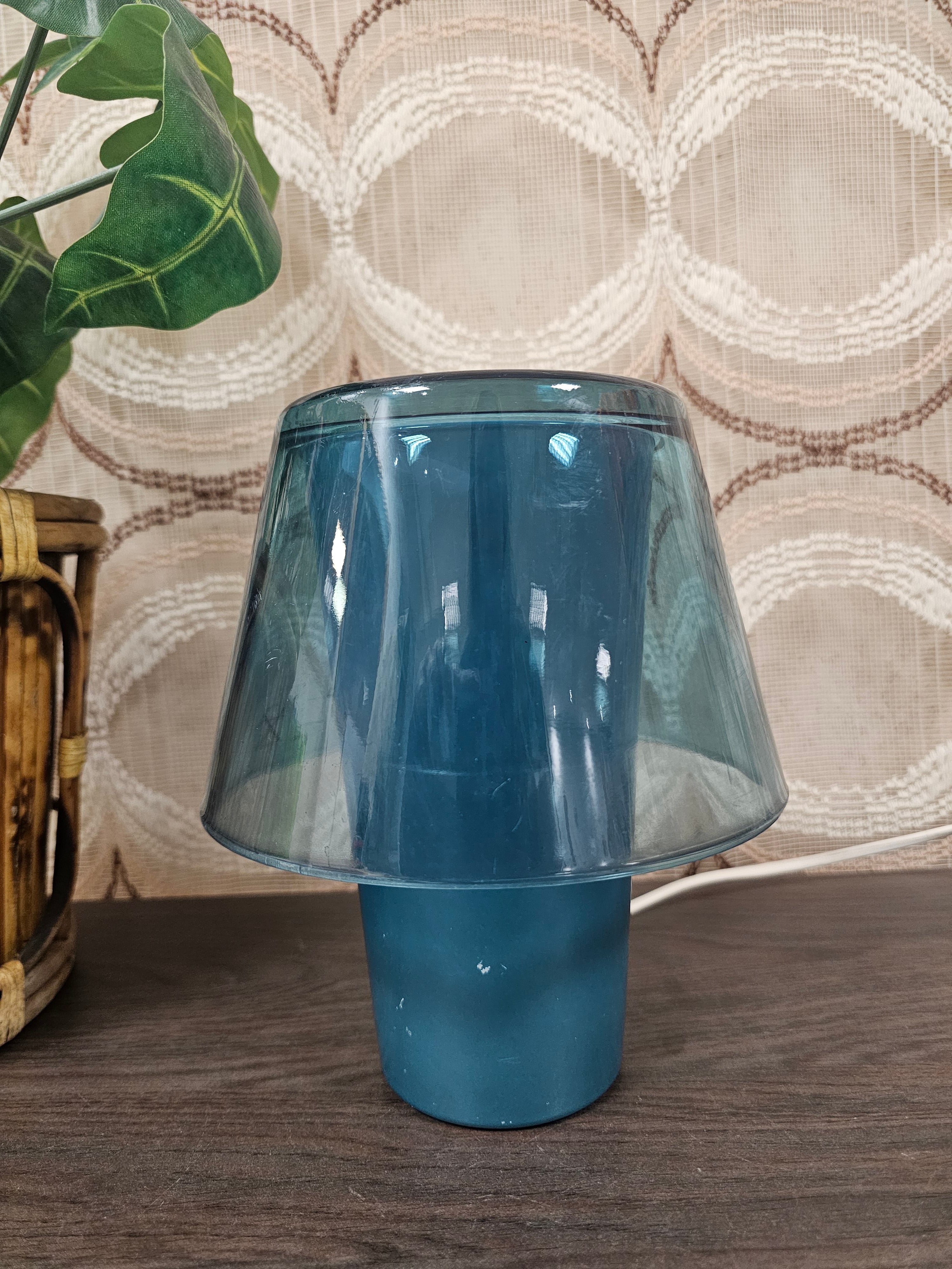 Ikea Gavik glazen blauwe lamp