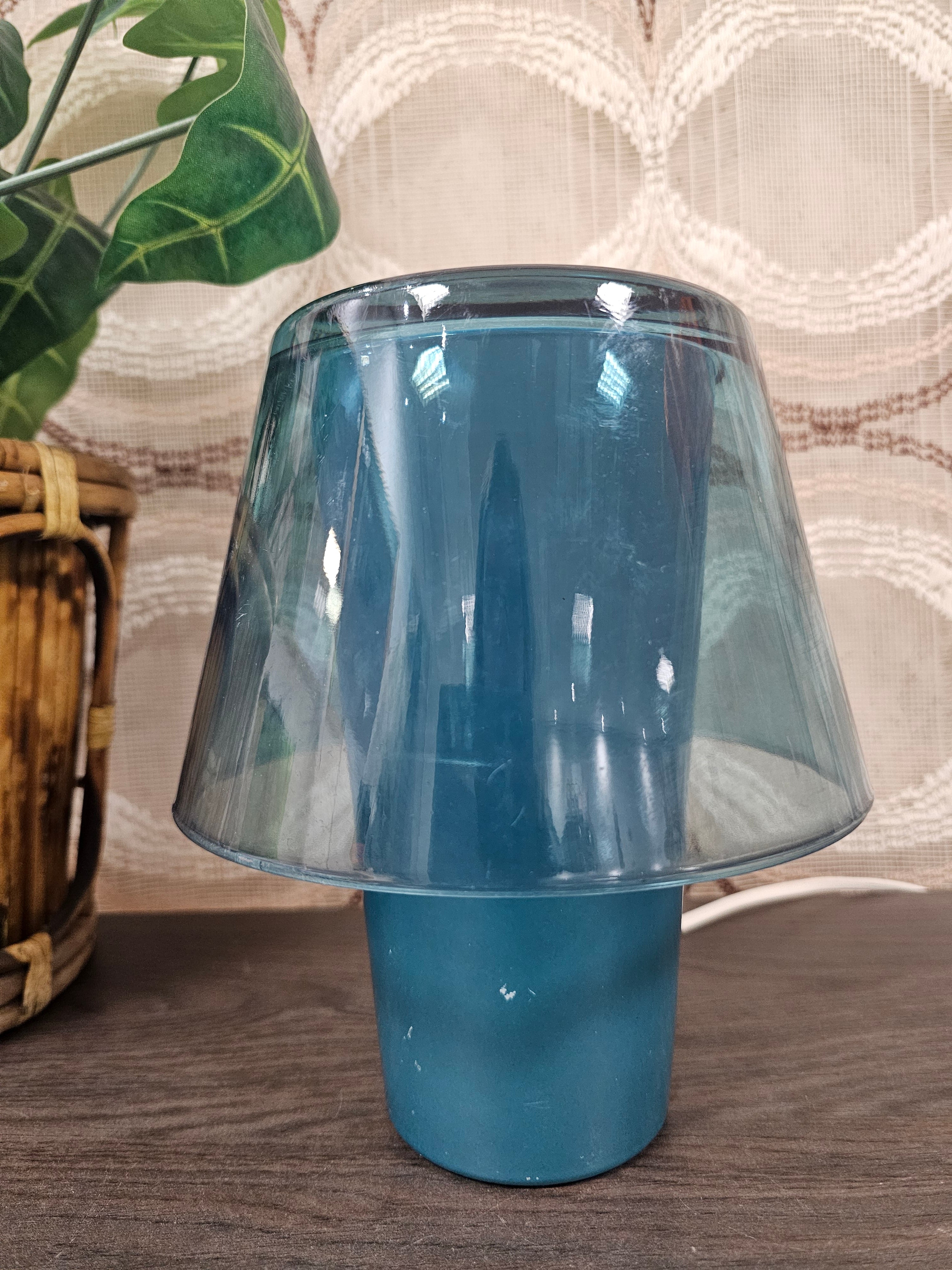 Ikea Gavik glazen blauwe lamp