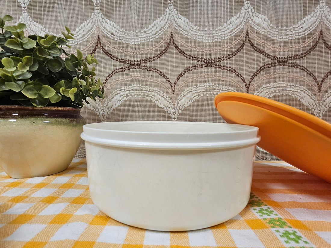 Tupperware koektrommel wit oranje