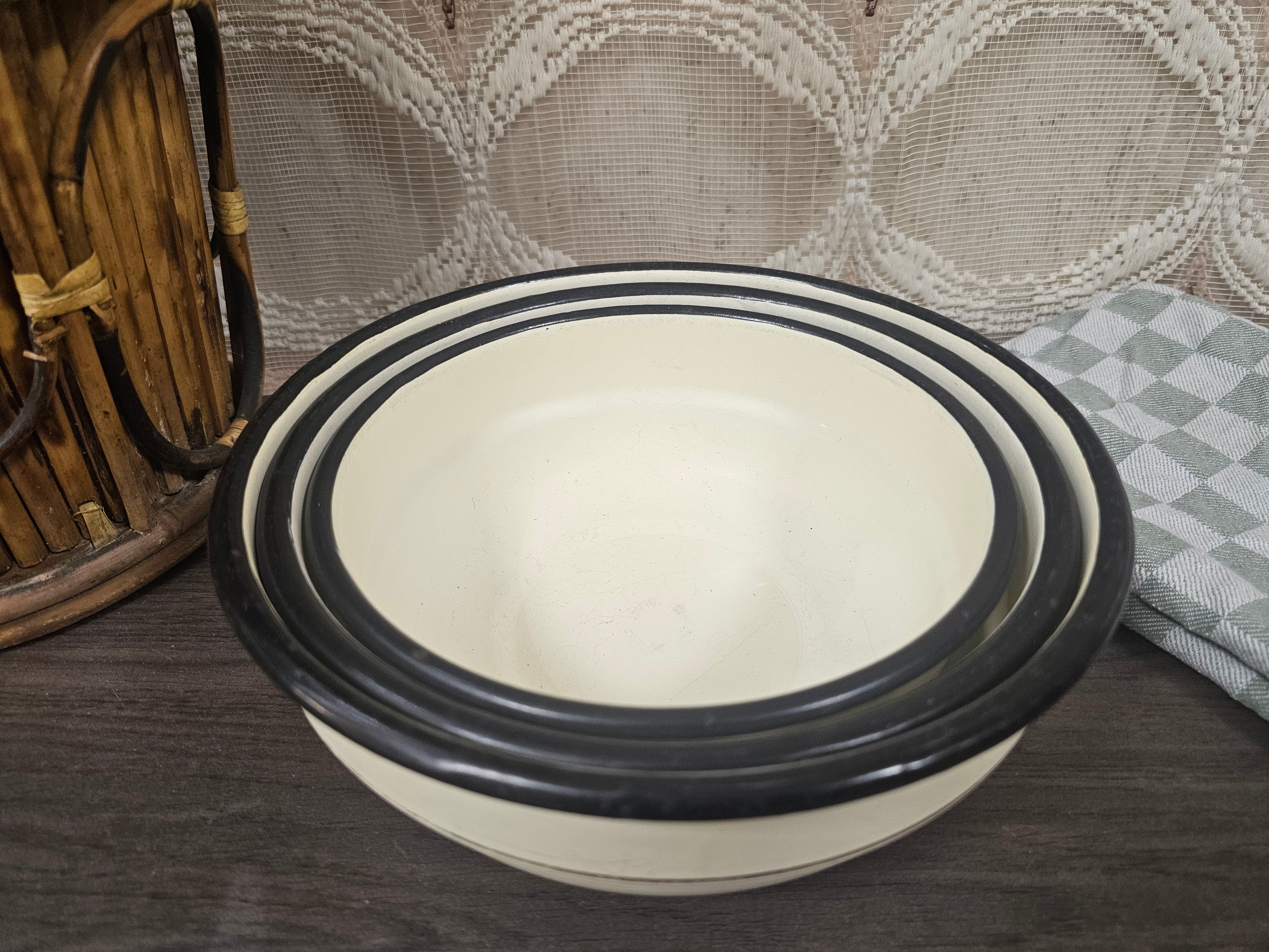 Emaille nestschalen - set 3 stuks