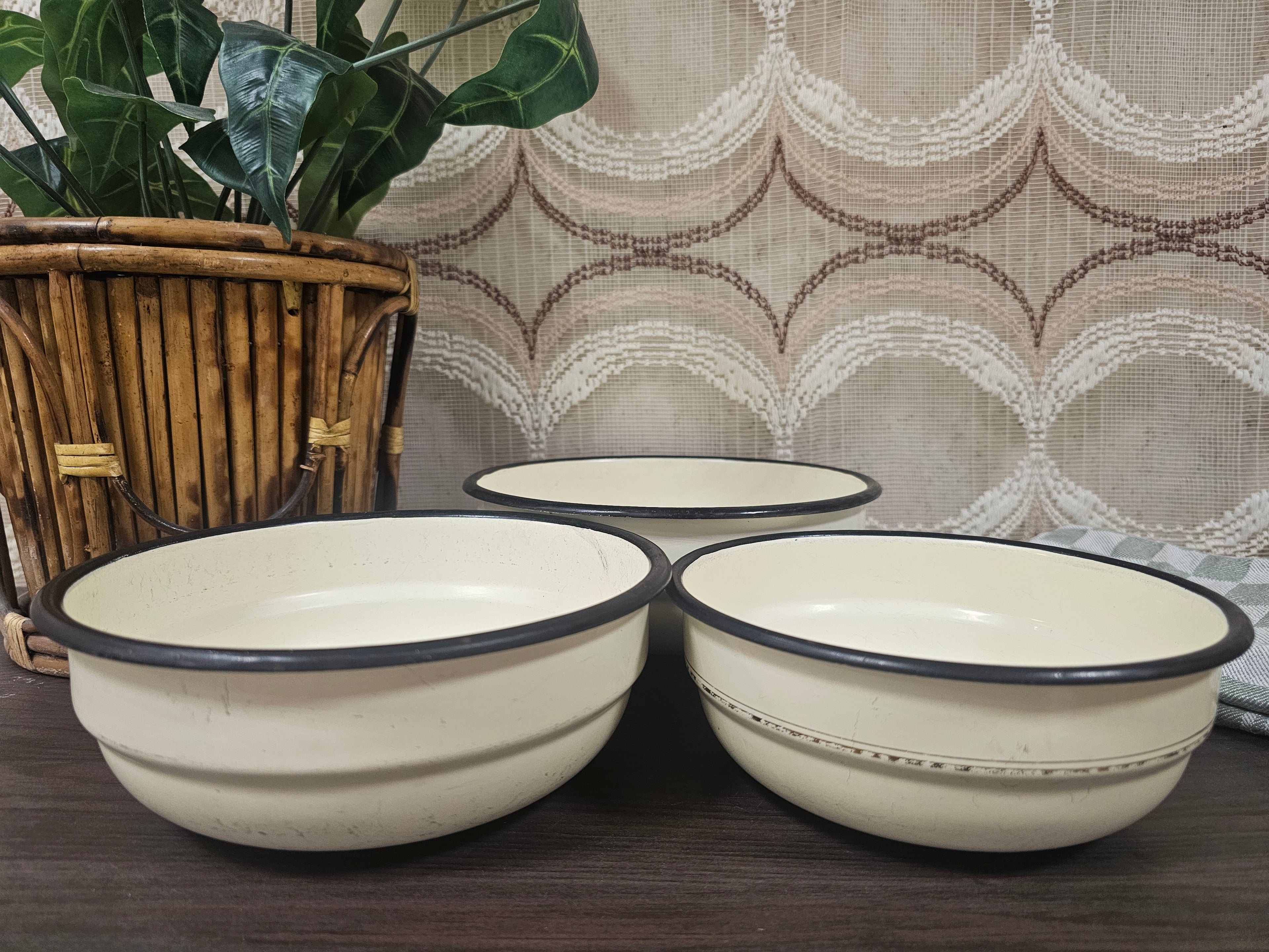 Emaille nestschalen - set 3 stuks