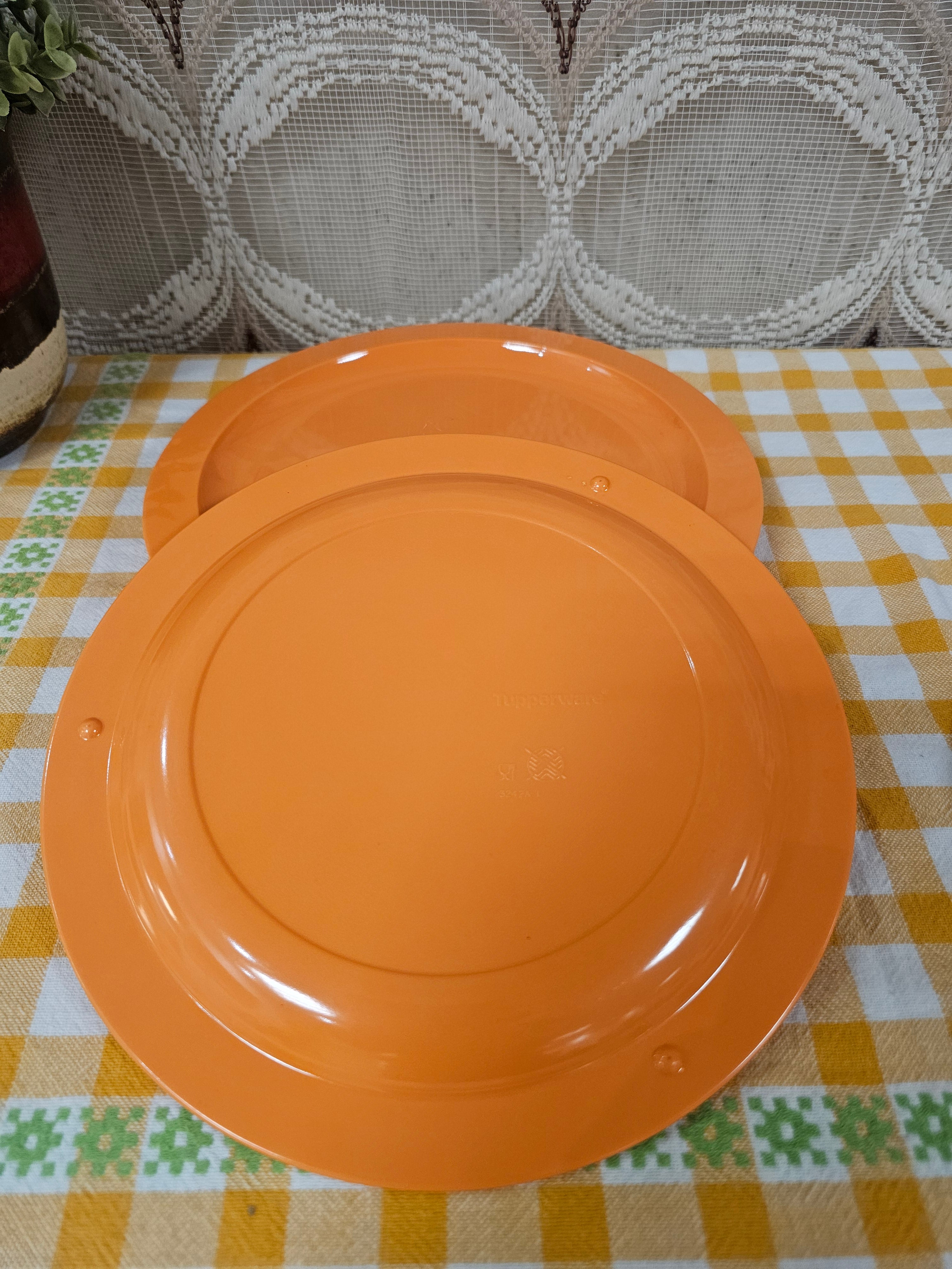 Tupperware oranje borden - set 6 stuks