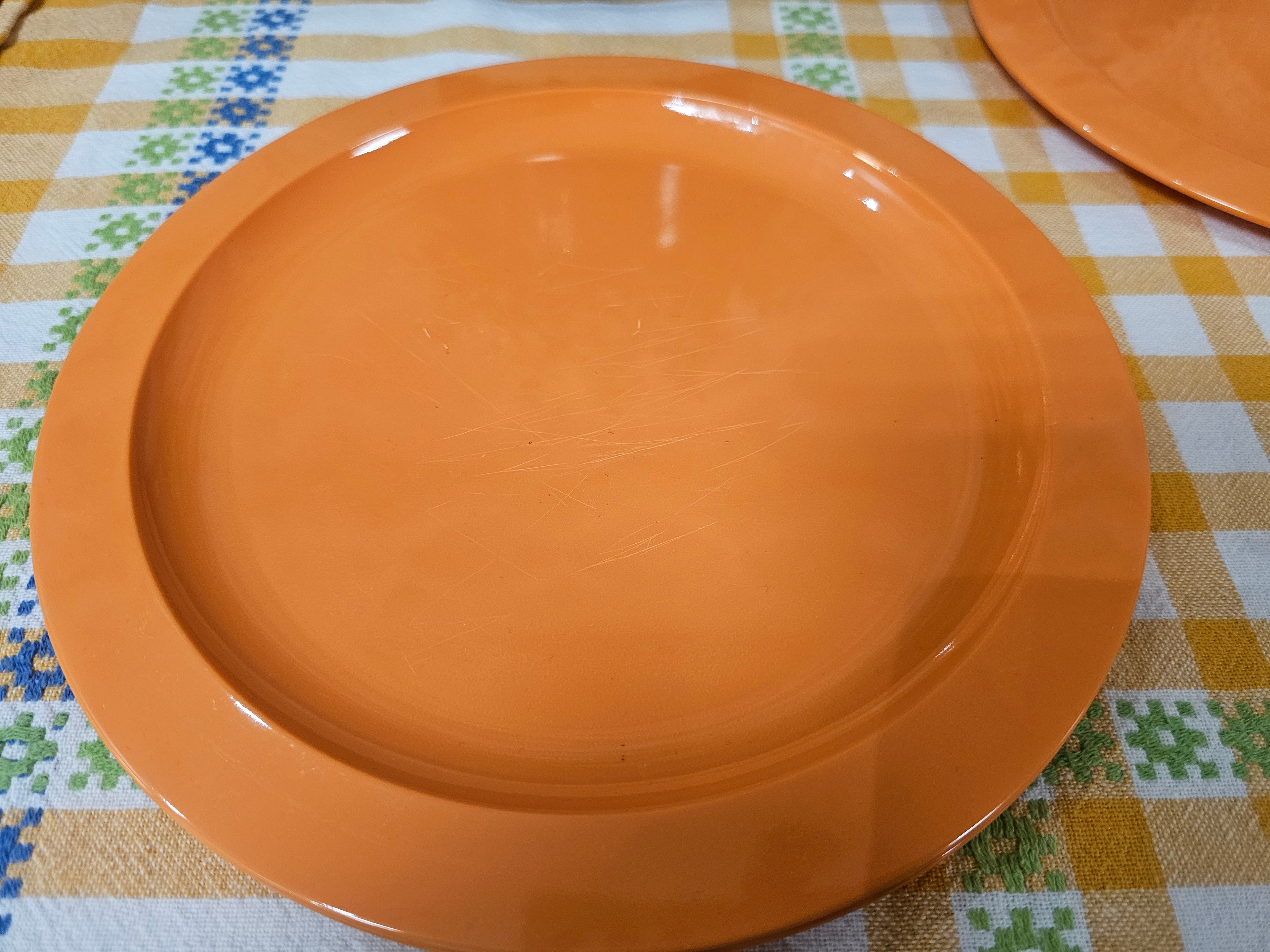 Tupperware oranje borden - set 6 stuks