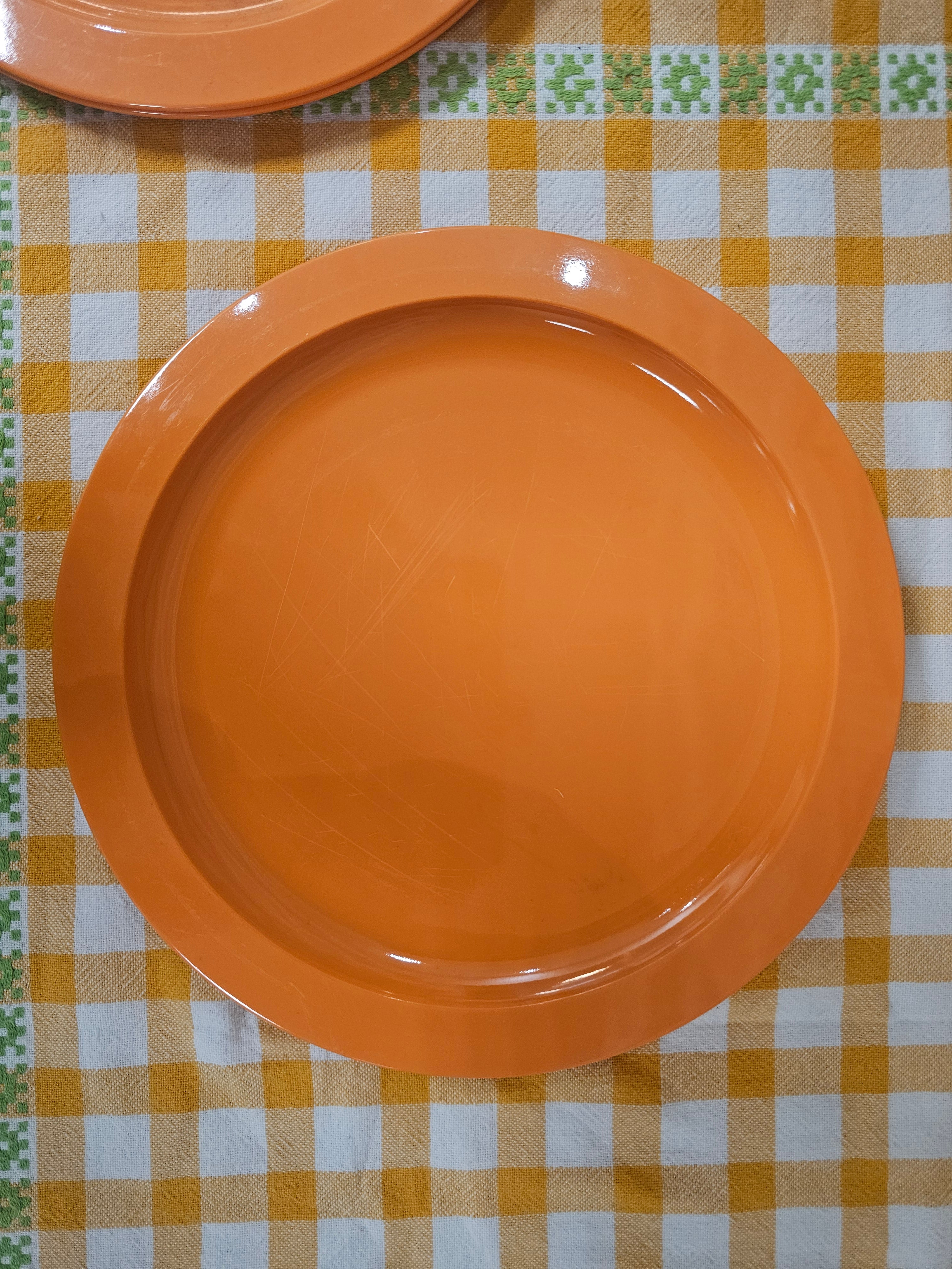 Tupperware oranje borden - set 6 stuks