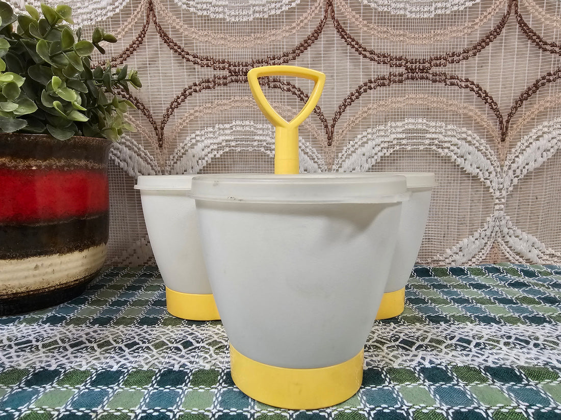 Tupperware trio carrousel creme geel