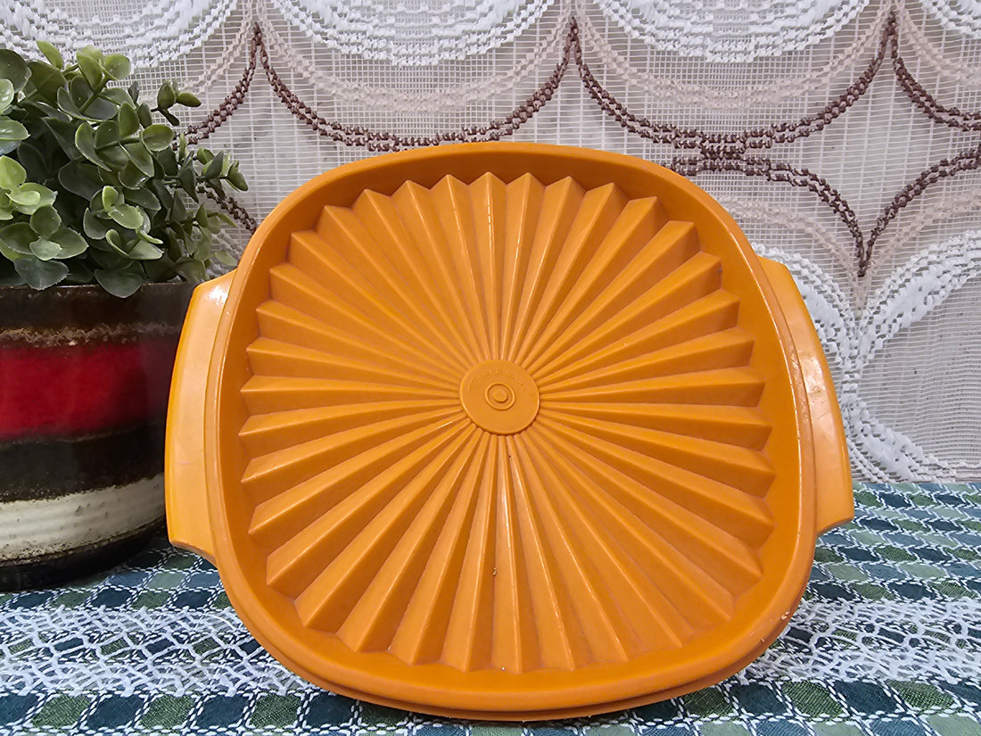 Tupperware oranje trommel met sterdeksel