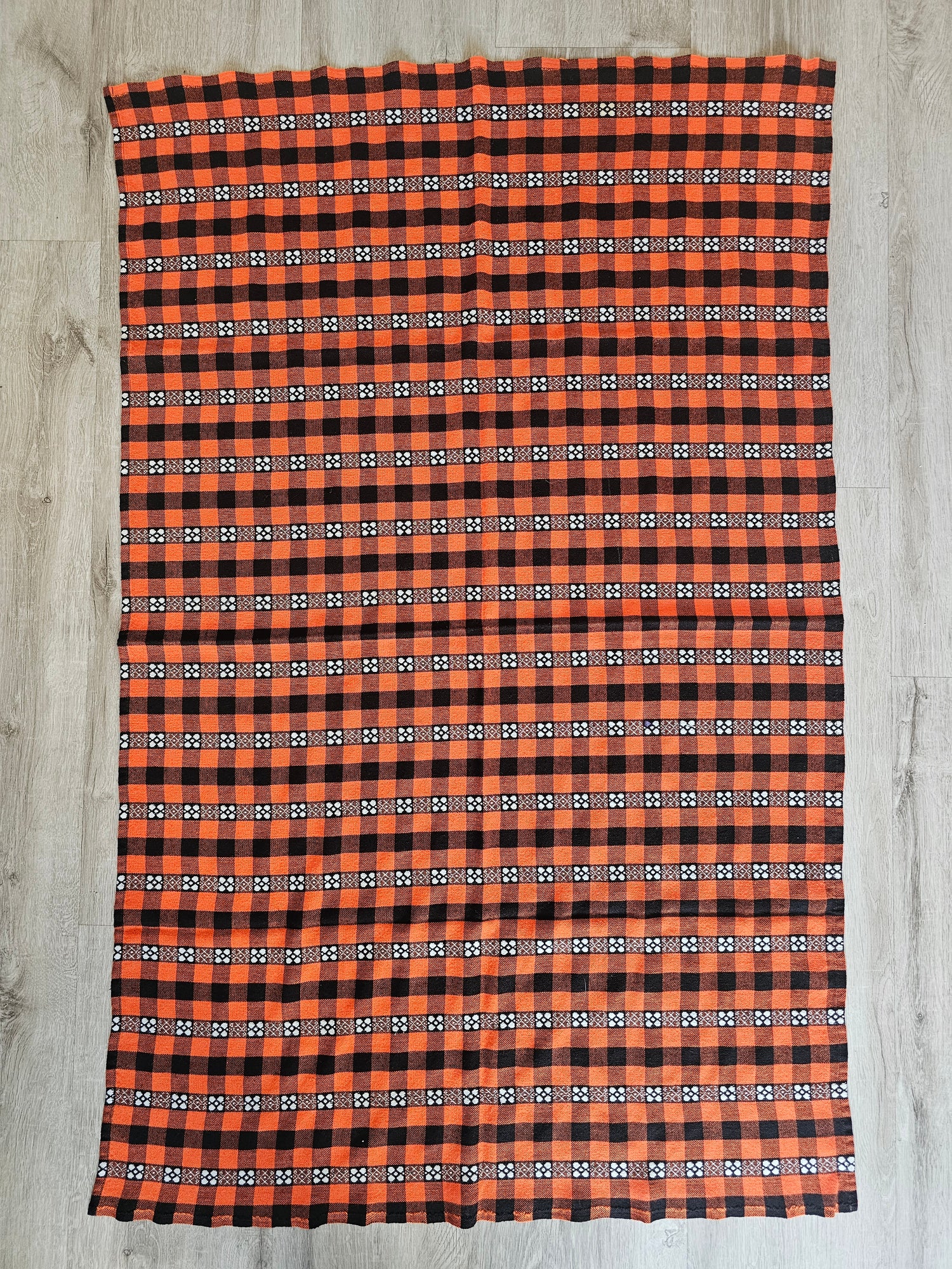 Tafelkleed geruit oranje 130 x 81 cm