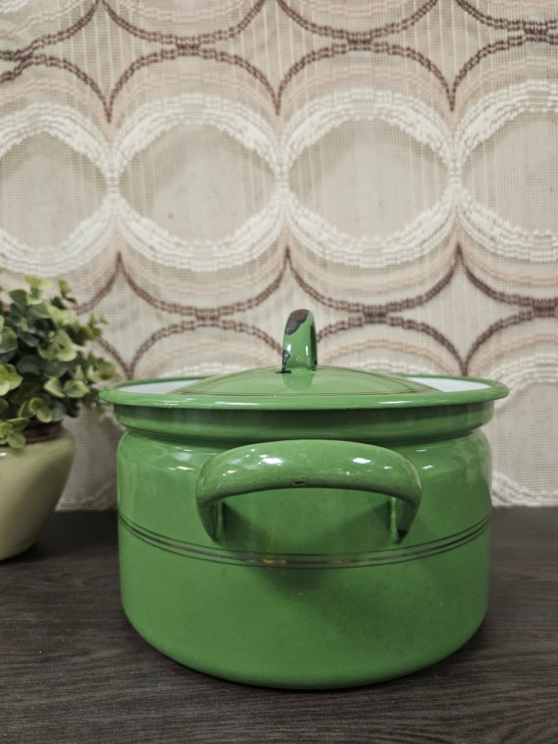 Emaille reseda groene pan 24 cm