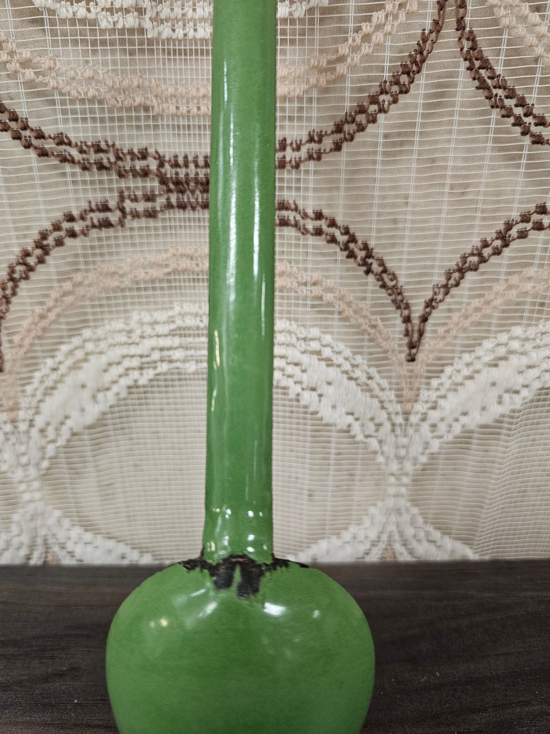 Emaille reseda groene lepel