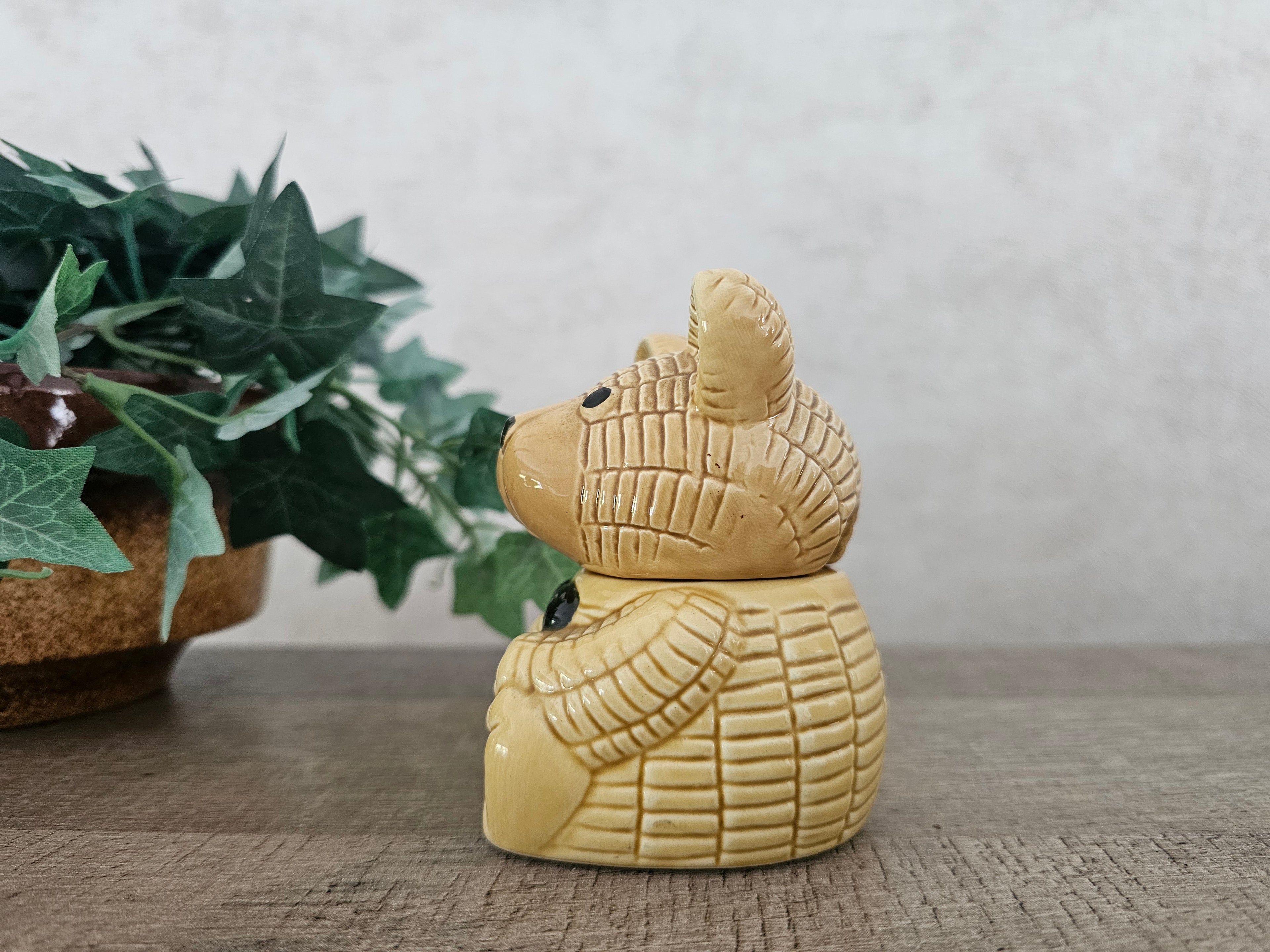 Vintage honingpot beertje – keramiek ca. 10 cm