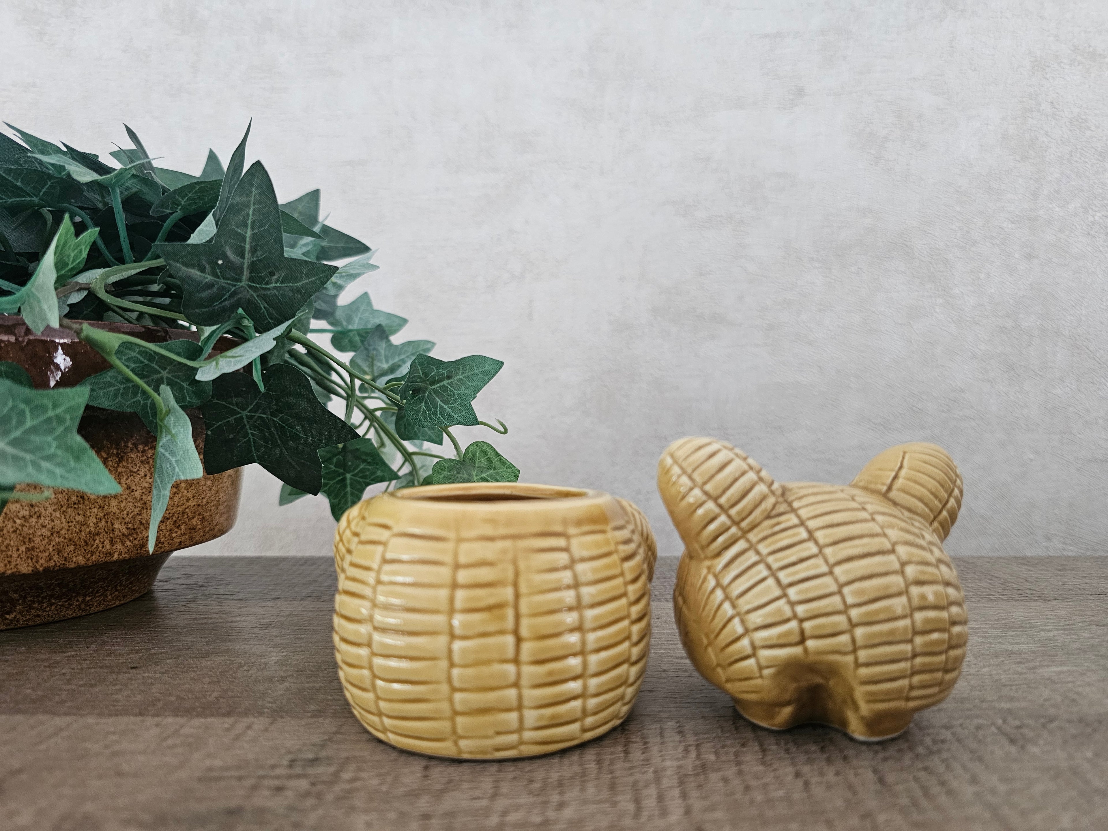 Vintage honingpot beertje – keramiek ca. 10 cm