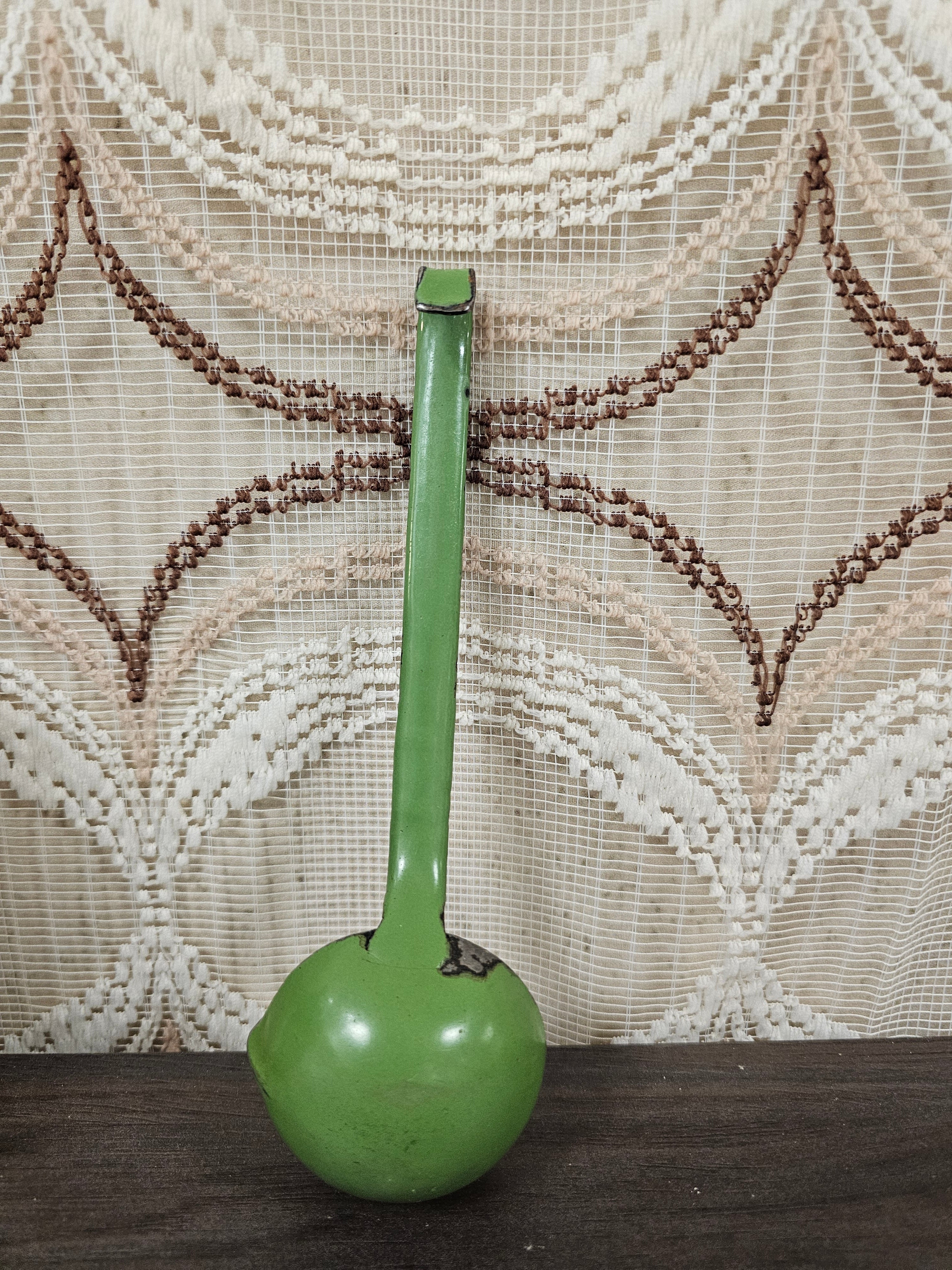 Emaille juslepel reseda groen