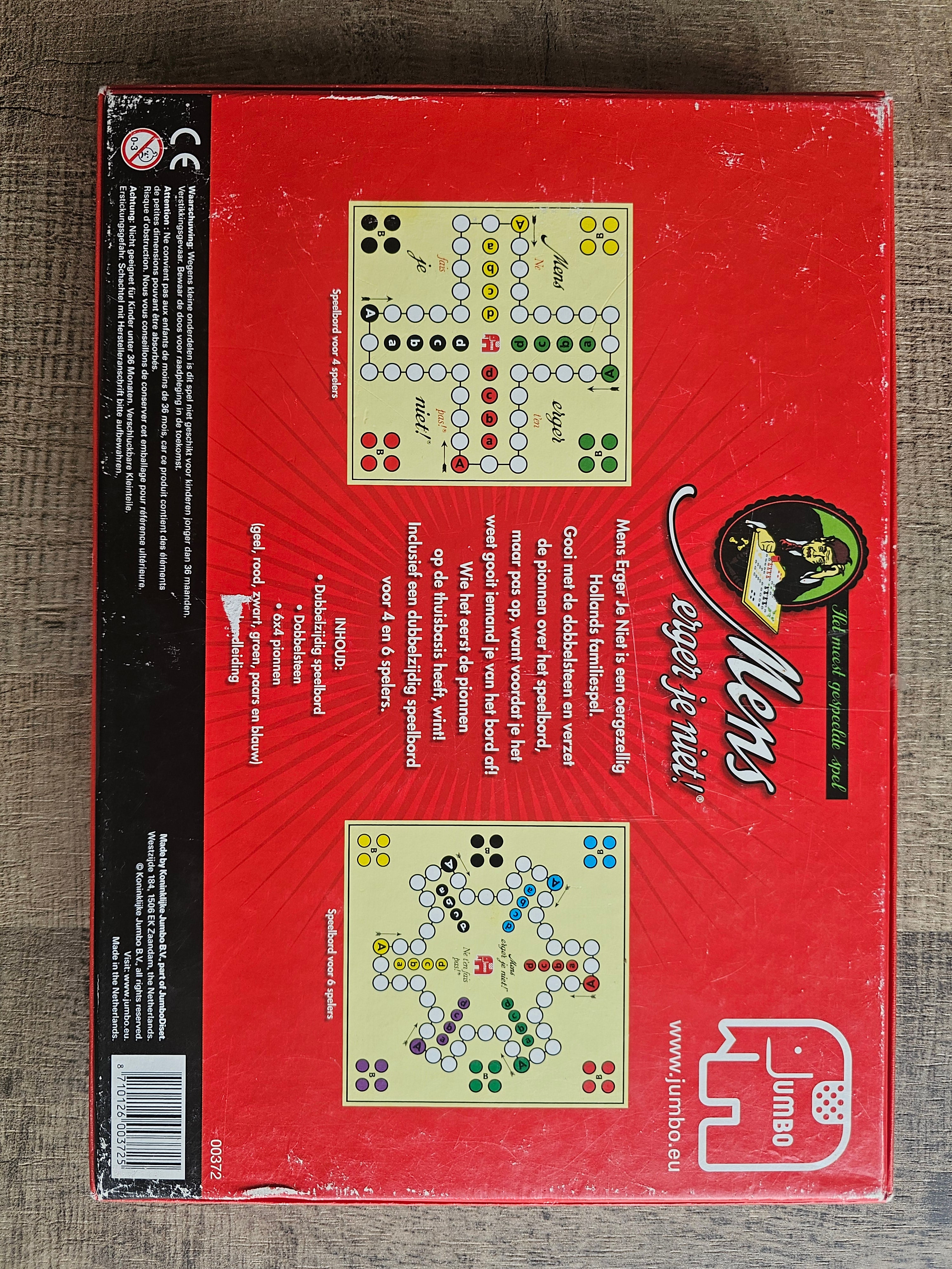 Jumbo Mens erger je niet houten pionnen