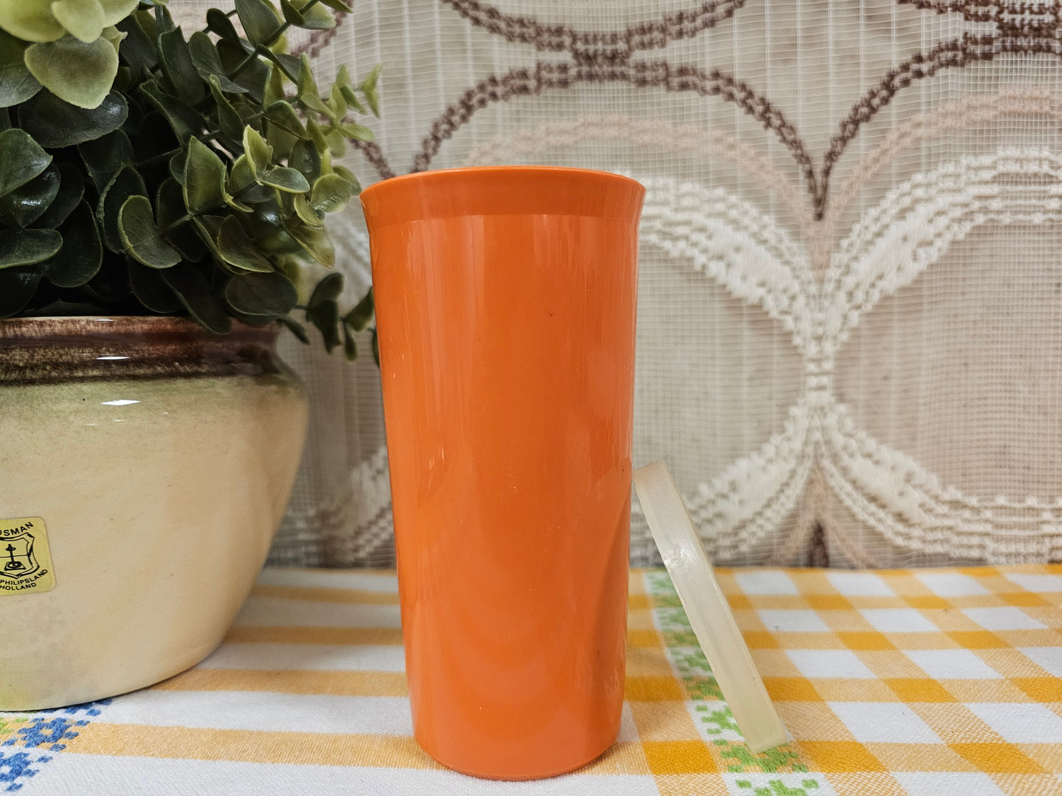 Tupperware beker oranje – 250 ml met deksel
