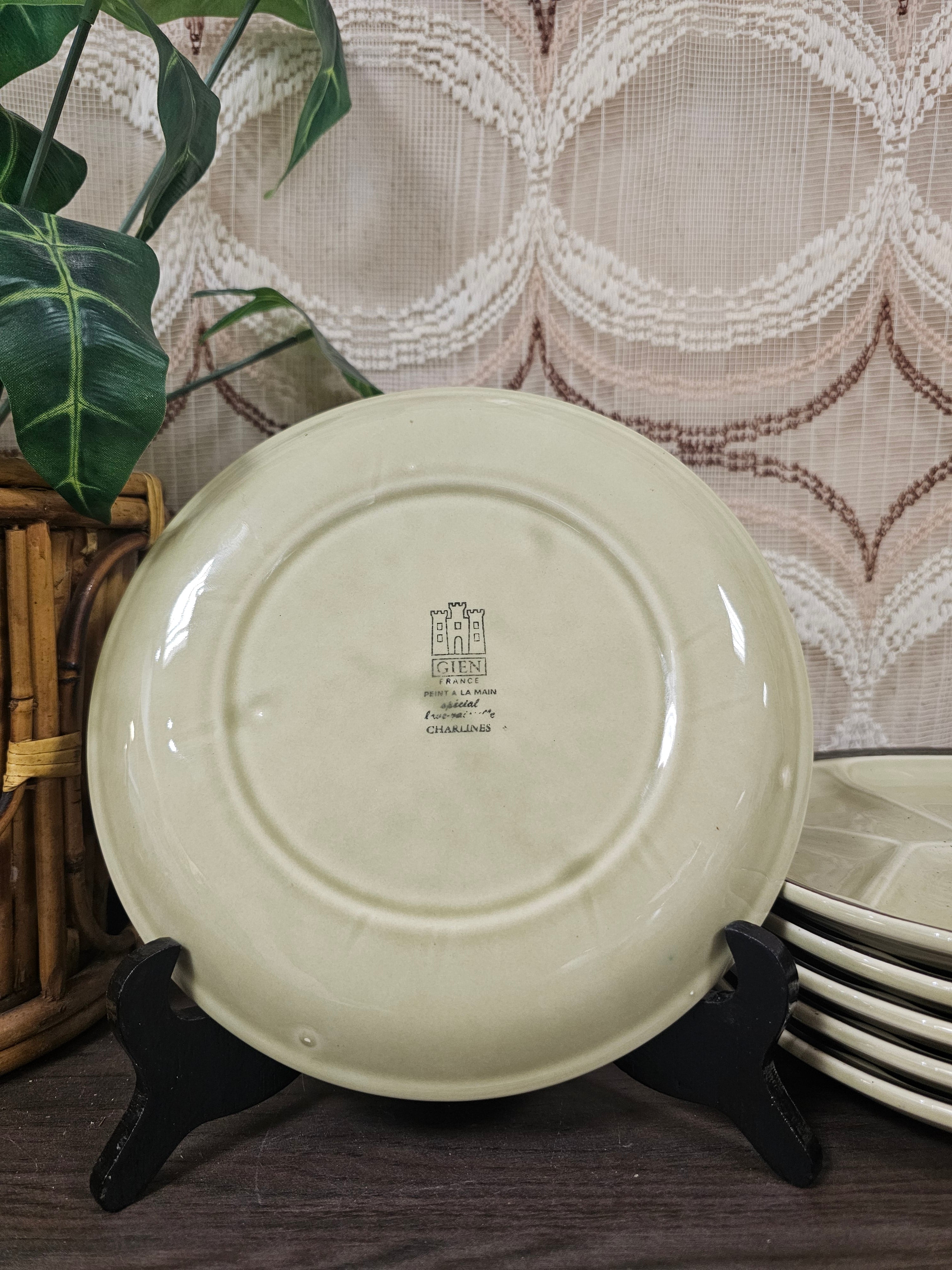 Gien France fondueborden vintage servies